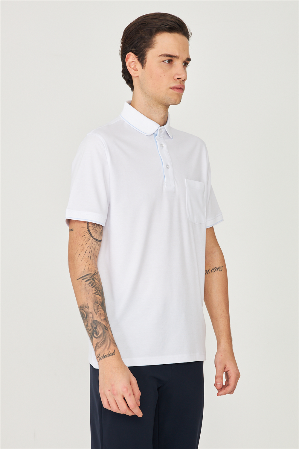 Beyaz Polo Yaka T-Shirt 