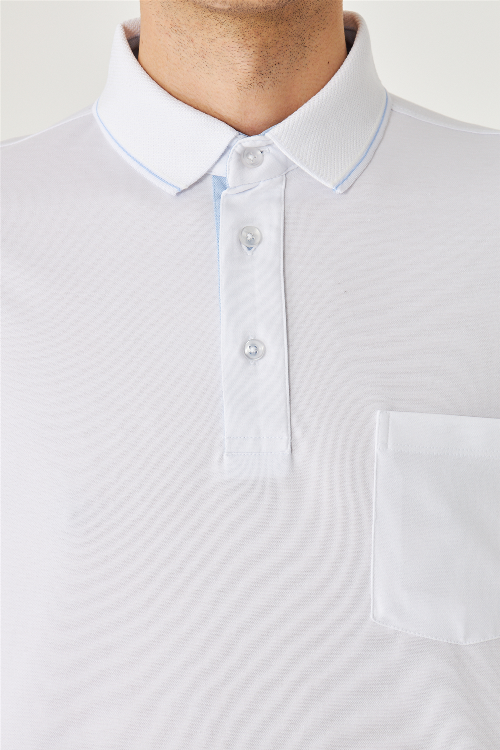 Beyaz Polo Yaka T-Shirt 