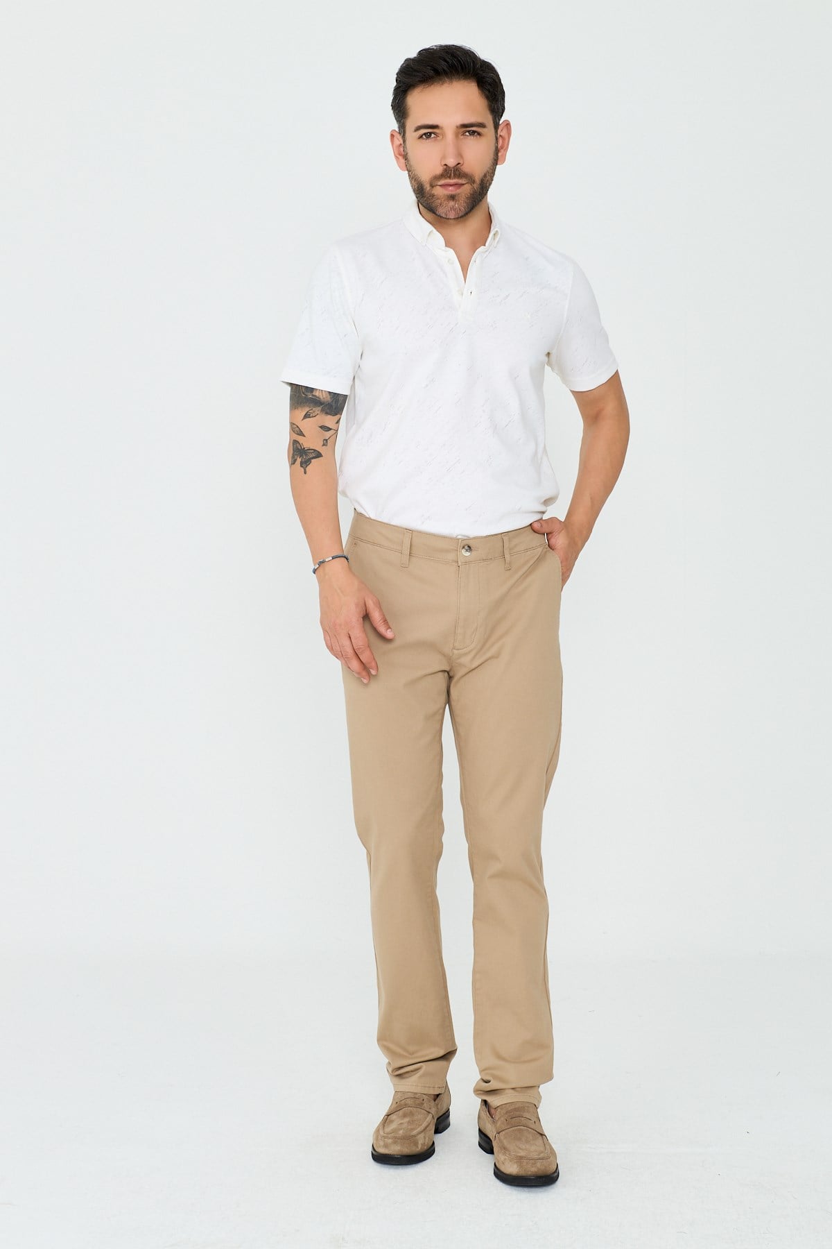 Camel Rengi Dynamic Fit Erkek Chino Pantolon