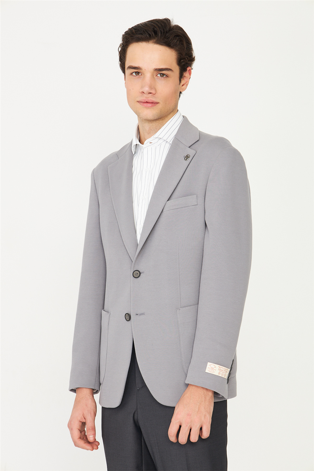 Gri Klasik Kesim Blazer Ceket