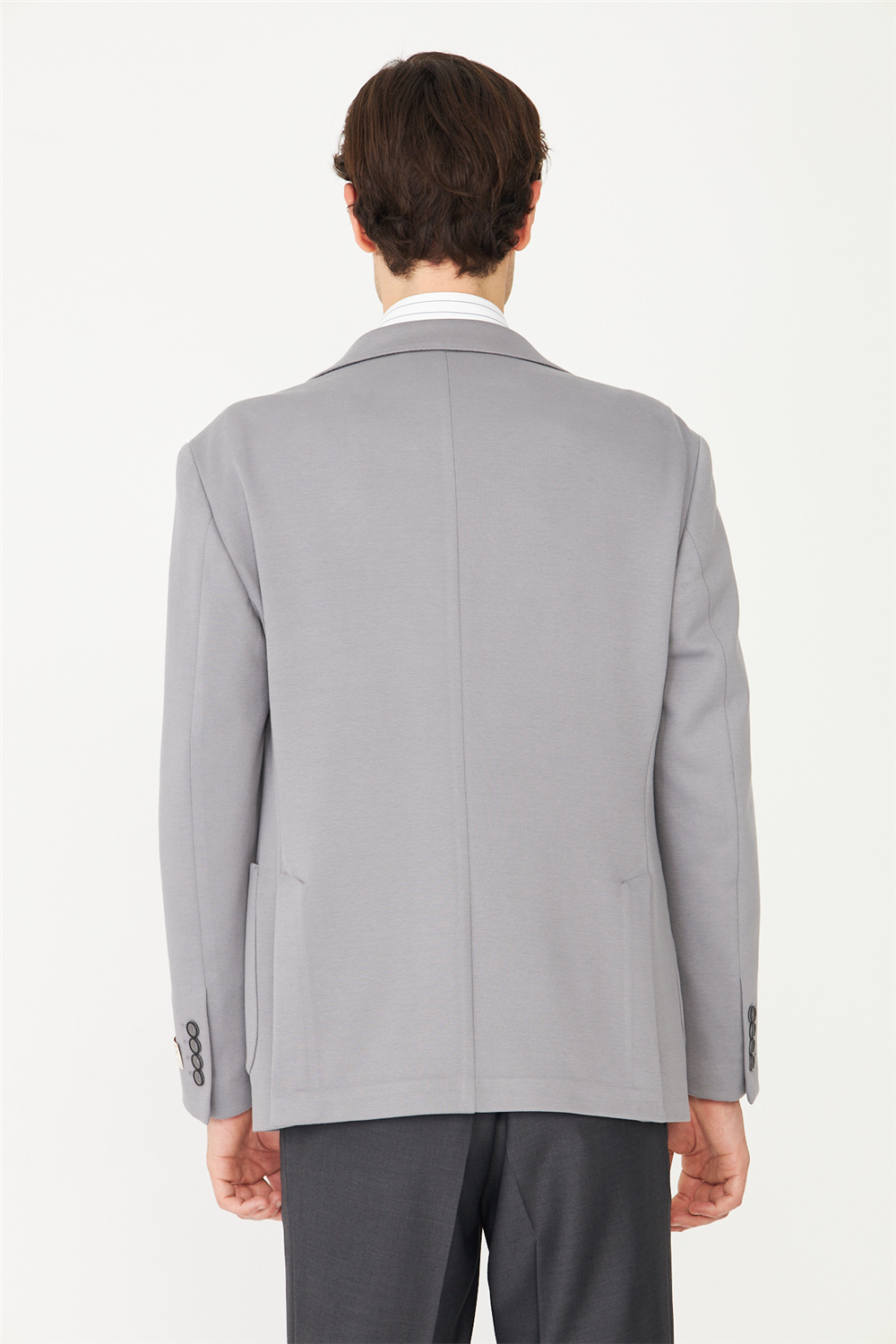 Gri Klasik Kesim Blazer Ceket