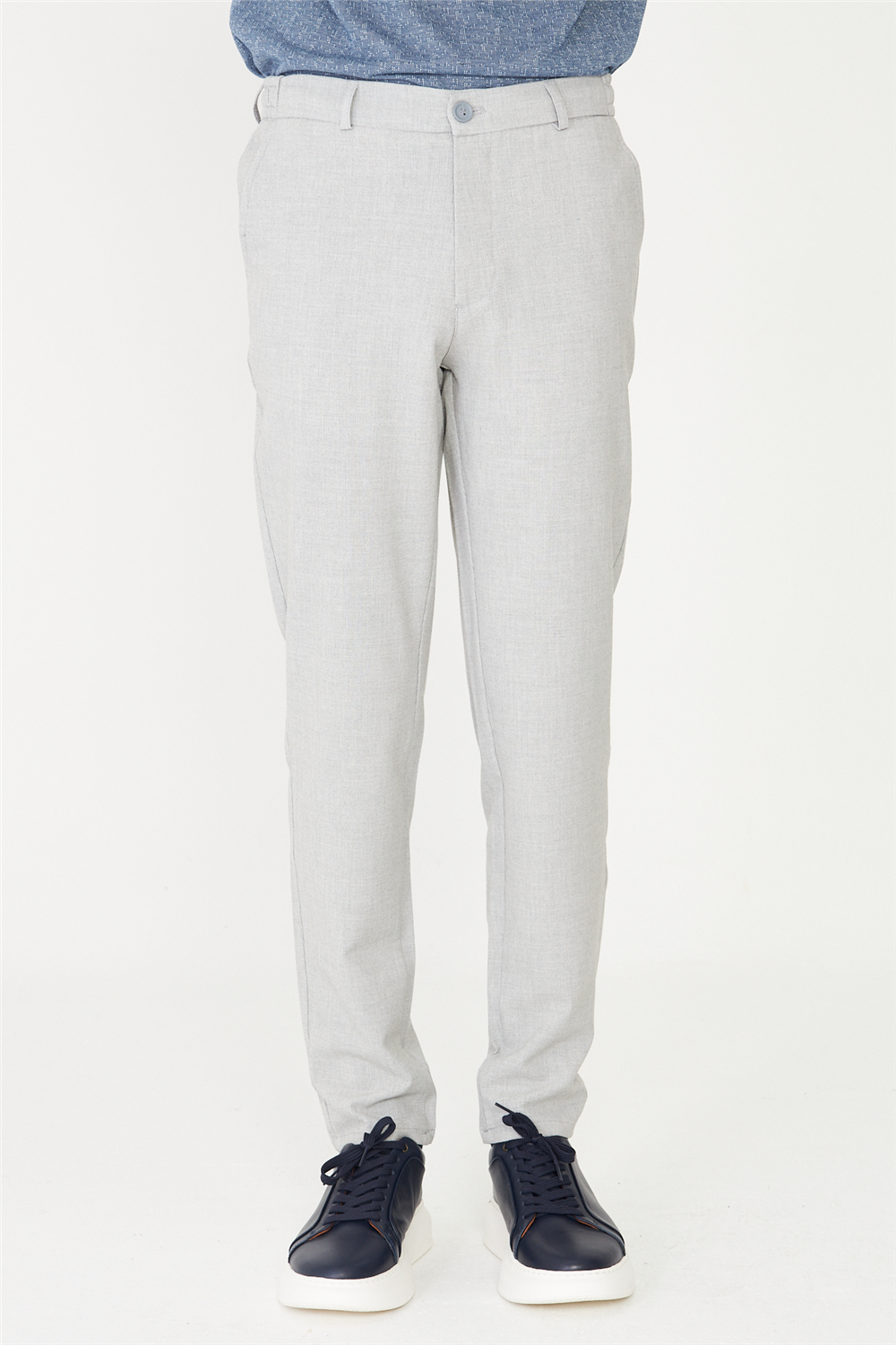 Gri Klasik Kesim Kumaş Pantolon Slim Fit