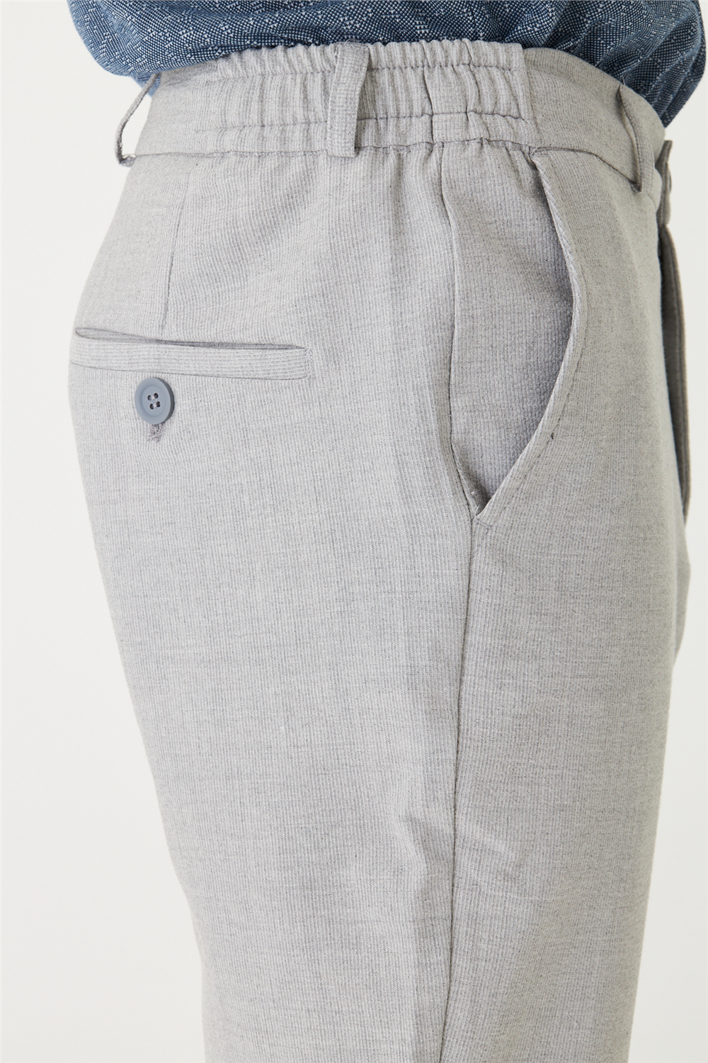 Gri Klasik Kesim Kumaş Pantolon Slim Fit