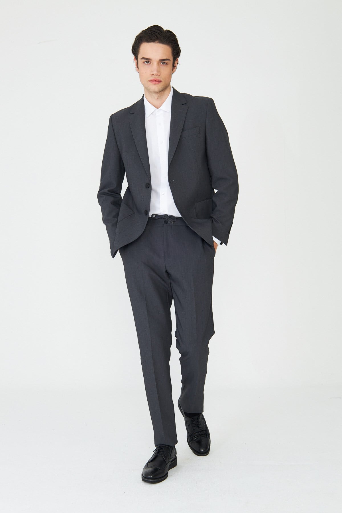Gri Modern Kesim Slim Fit Premium Takım Elbise