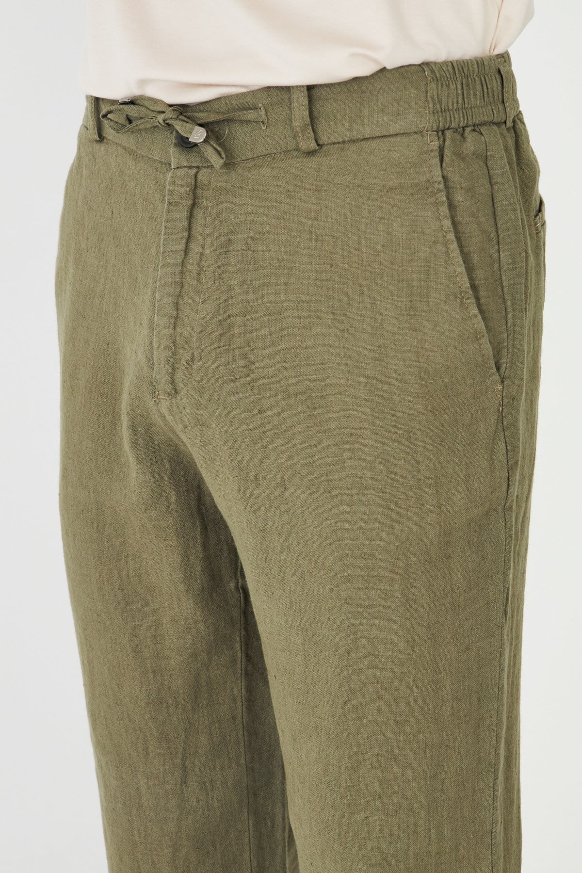 Haki Erkek Bağcıklı Rahat Kesim Jogger Pantolon