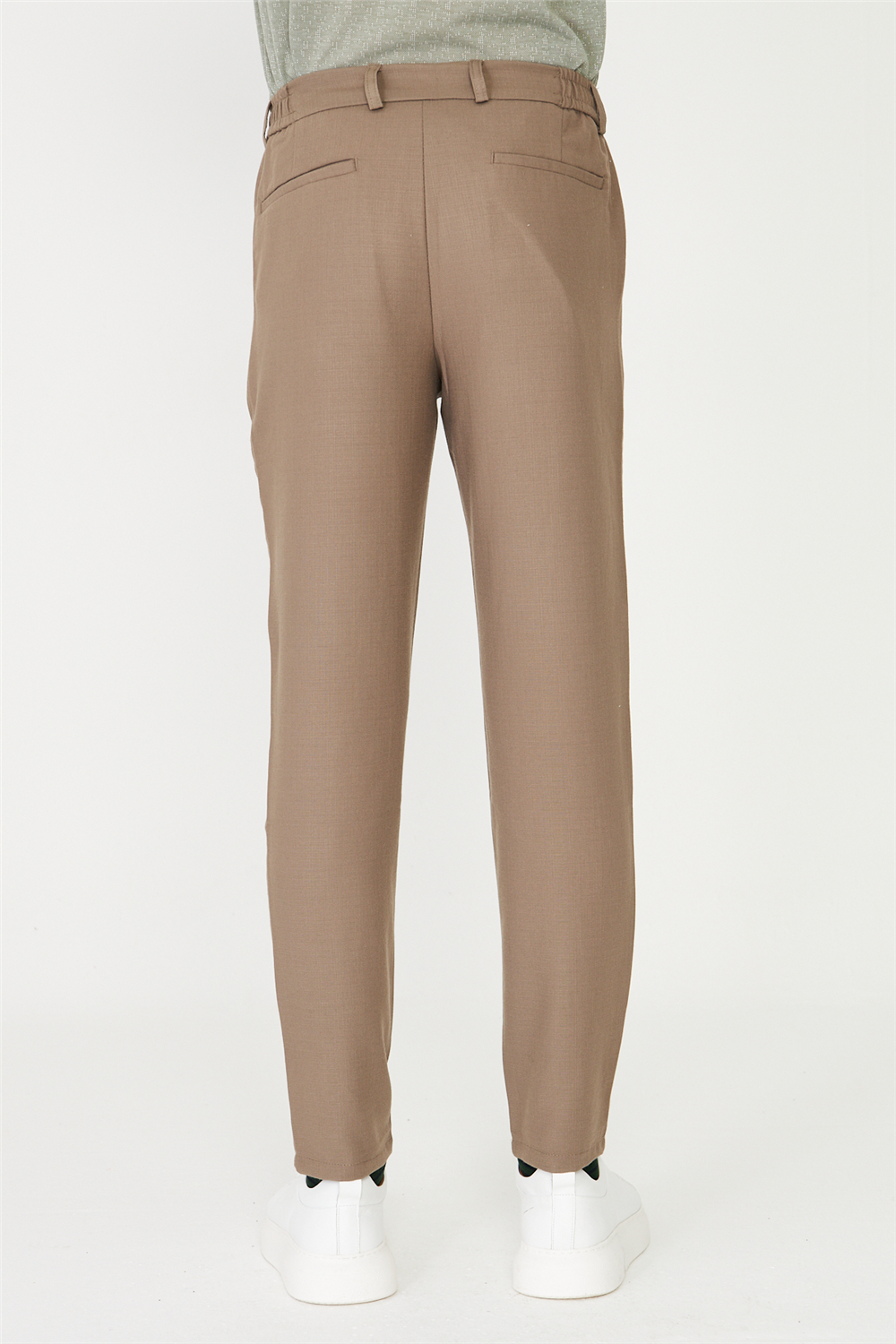 Haki Modern Kesim Bağcıklı Smart Casual Jogger Pantolon