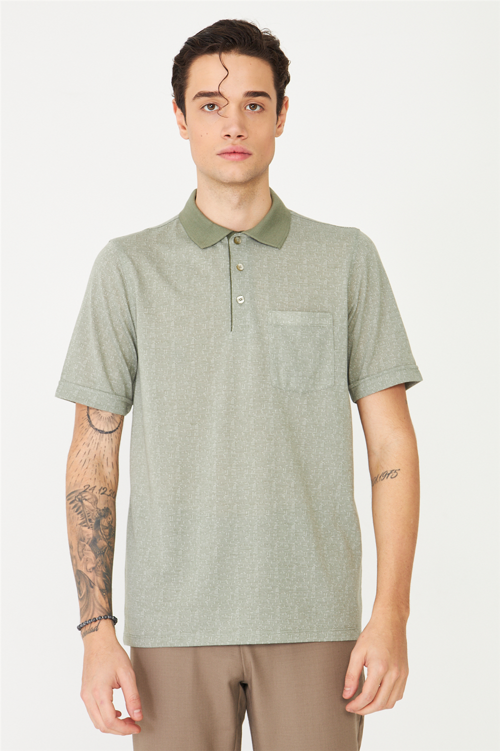 Haki Polo Yaka T-Shirt 