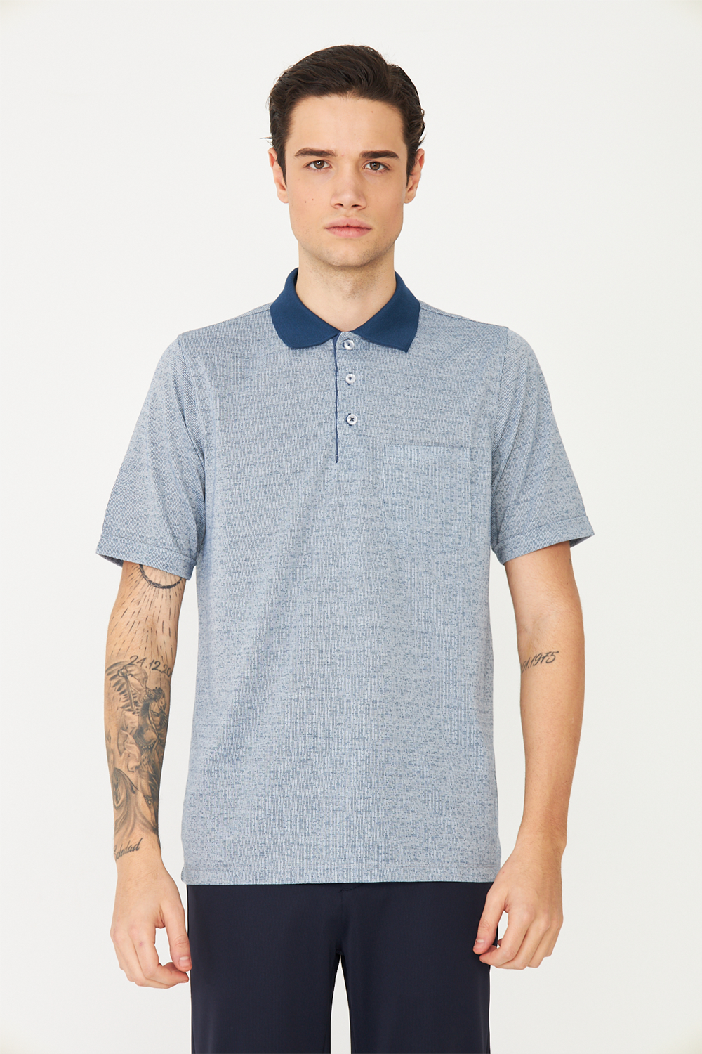 İndigo Polo Yaka T-Shirt 