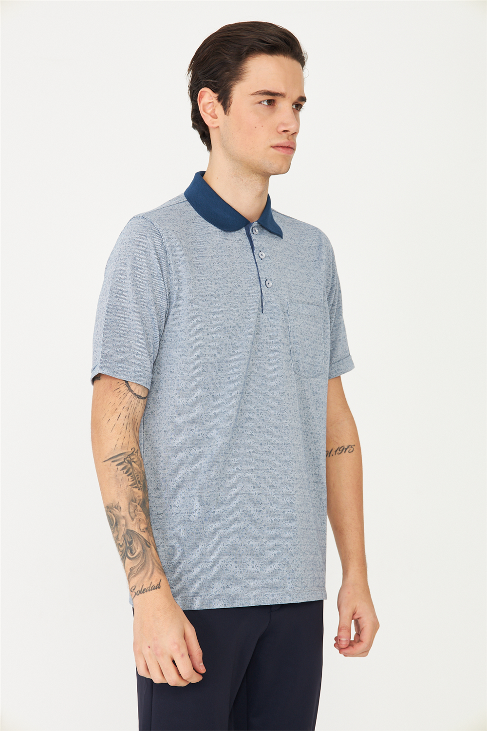 İndigo Polo Yaka T-Shirt 