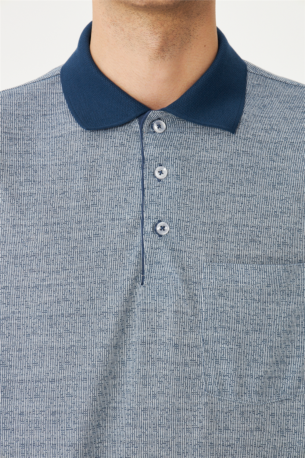 İndigo Polo Yaka T-Shirt 