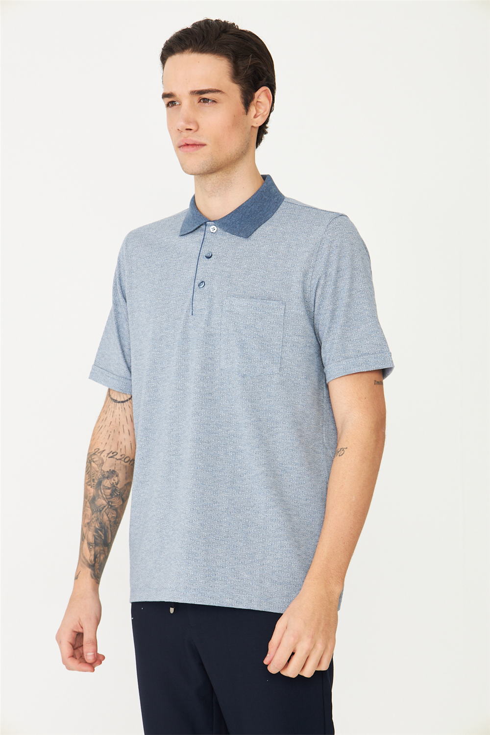 İndigo Polo Yaka T-Shirt 
