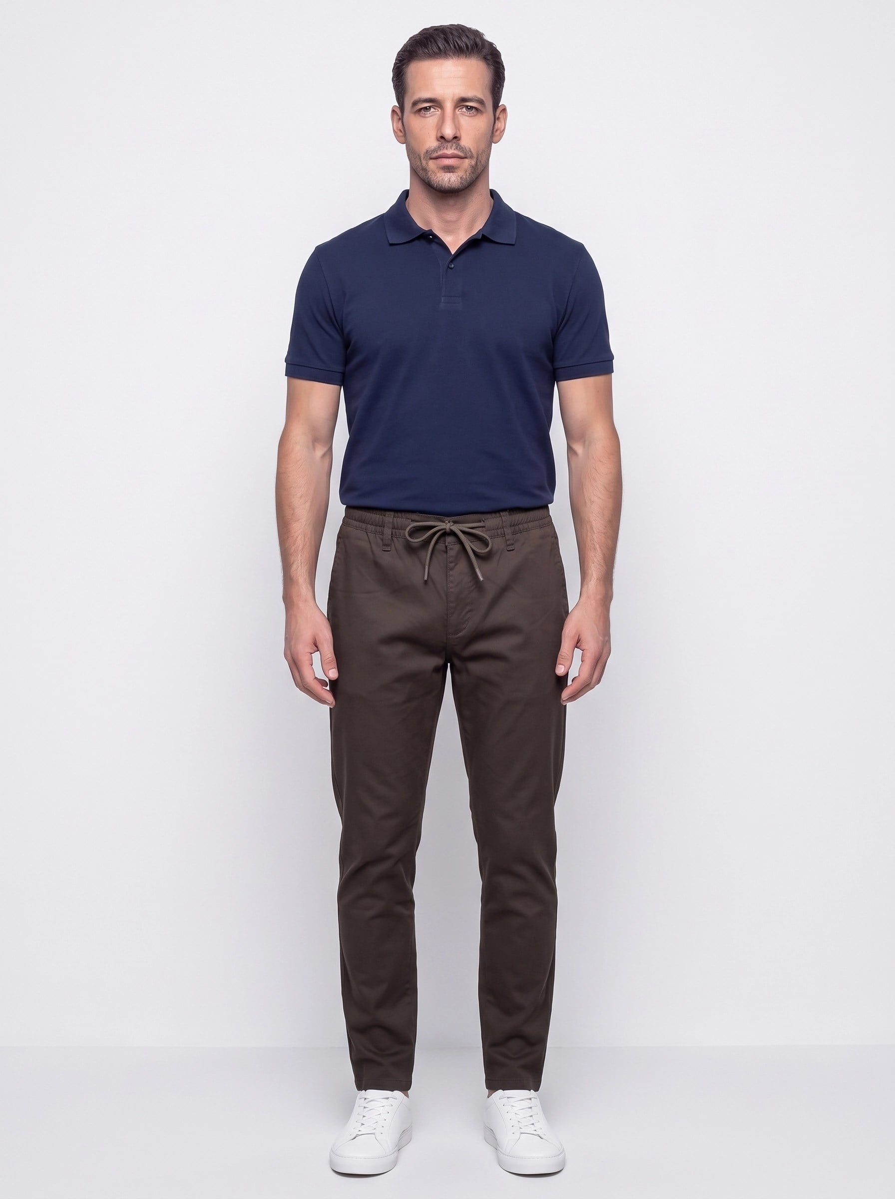 Kahverengi Belden Bağlamalı Dynamic Fit Erkek Jogger Pantolon