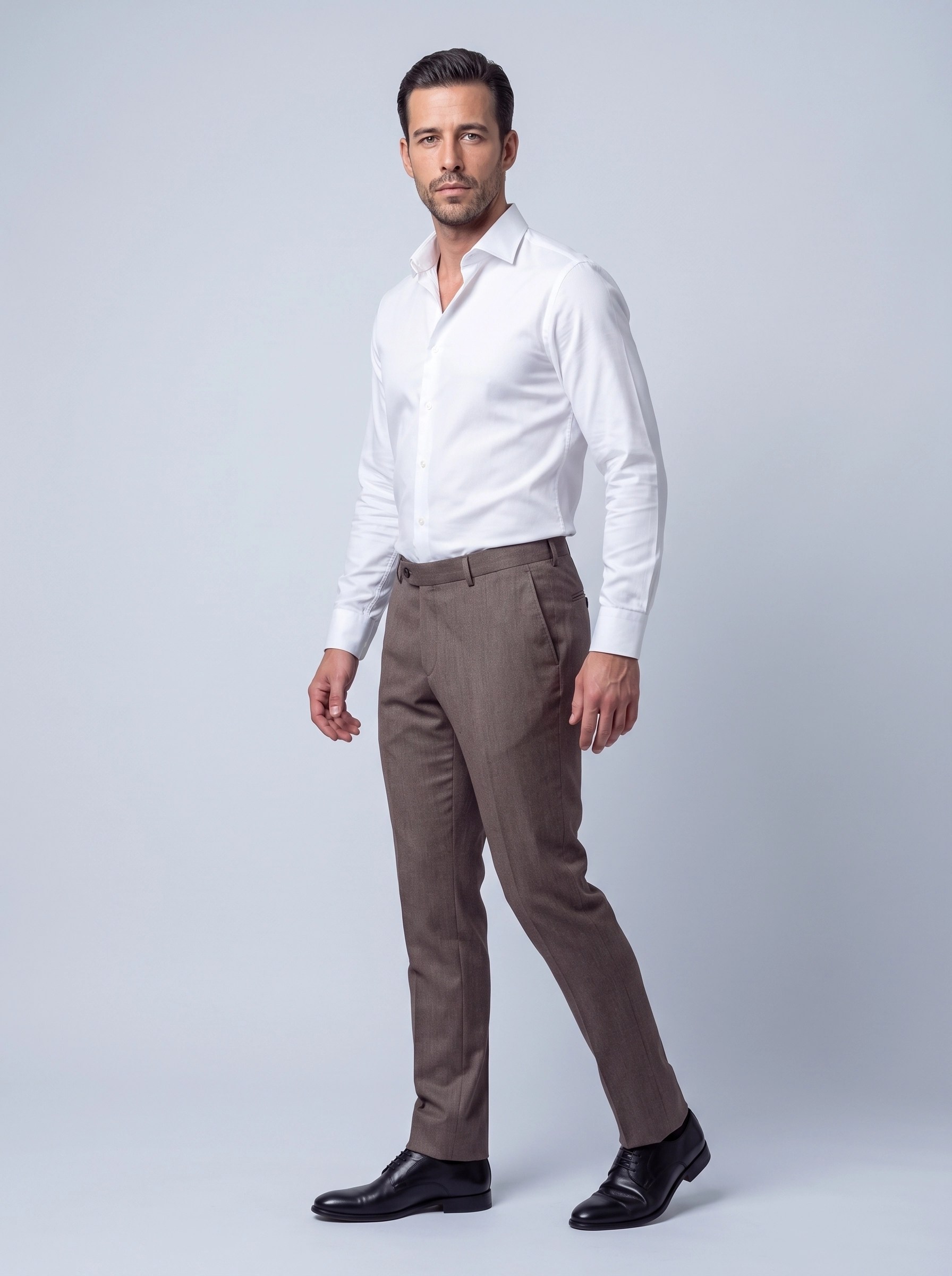 Kahverengi Comfort Fit Erkek Klasik Pantolon