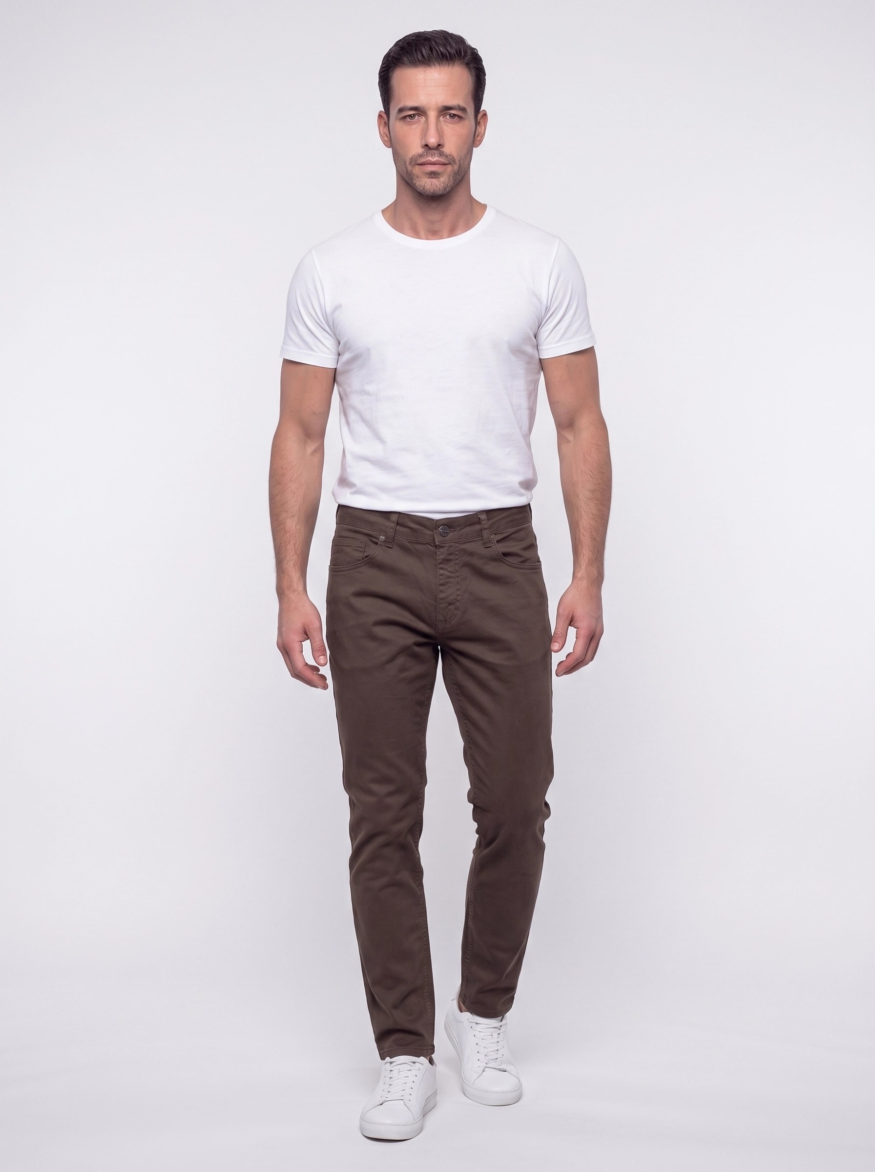 Kahverengi Dynamic Fit Erkek Chino Pantolon