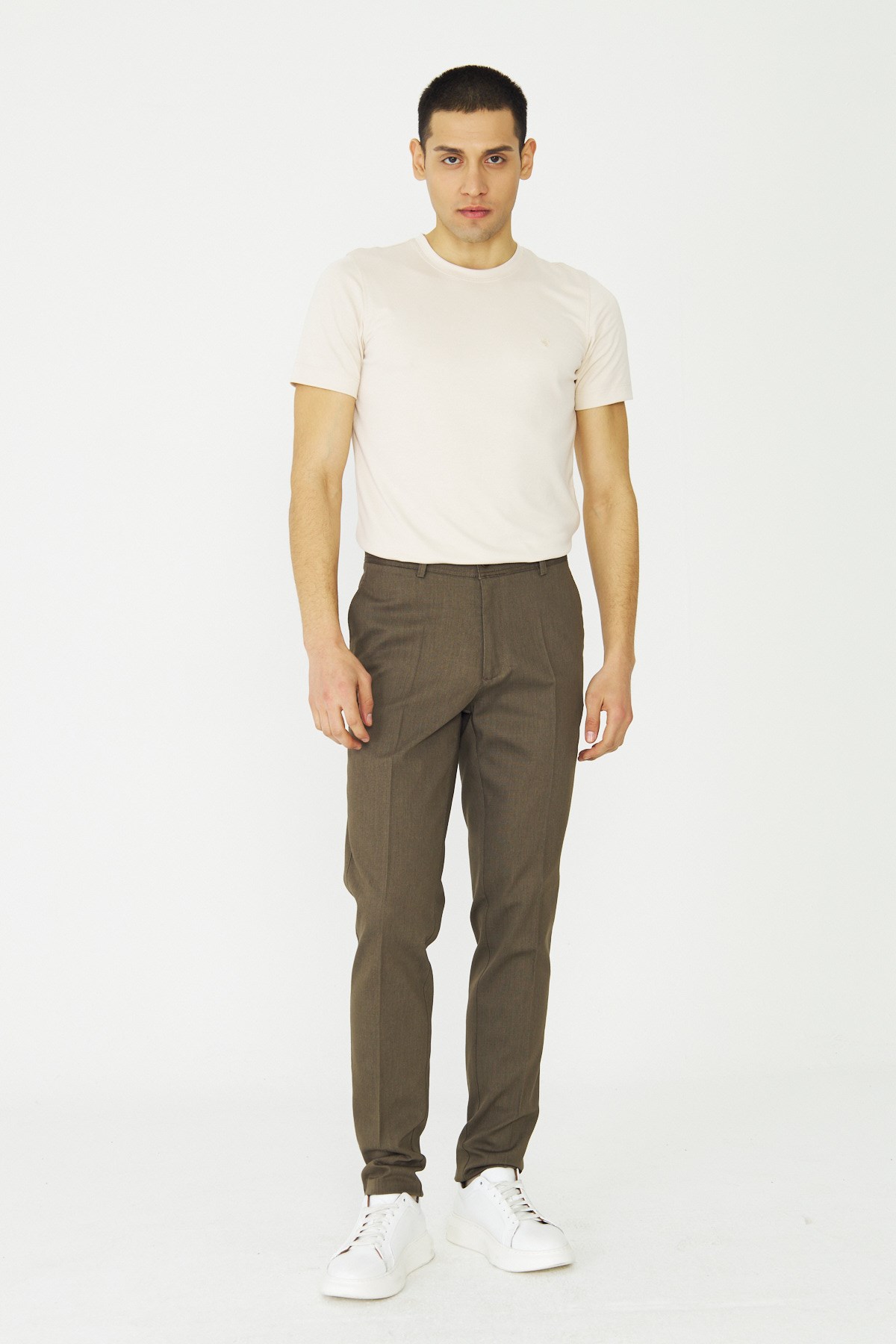Kahverengi Modern Kesim Günlük Kullanım Erkek Spor Pantolon