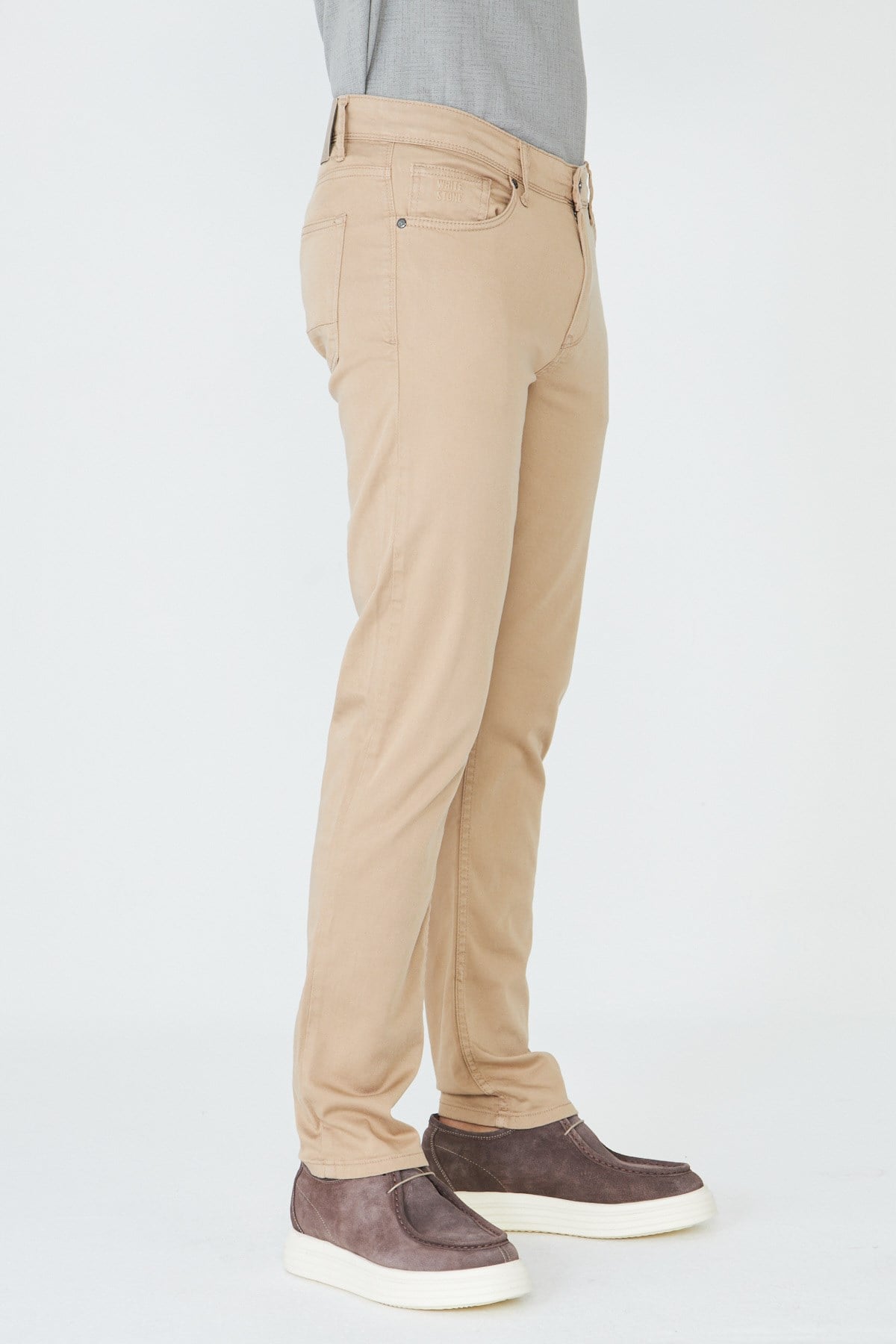 Koyu Bej Tencel Kumaş Yazlık Erkek Chino Pantolon