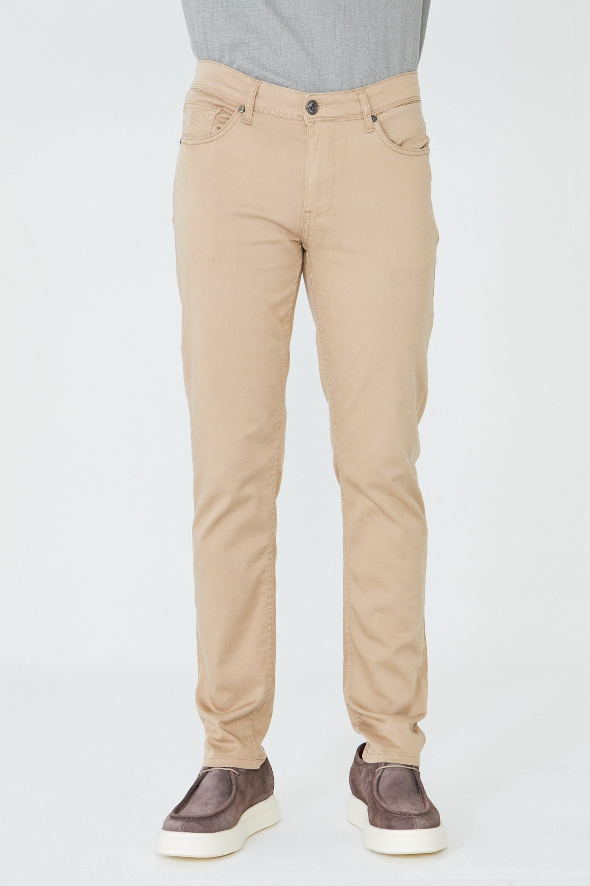 Koyu Bej Tencel Kumaş Yazlık Erkek Chino Pantolon