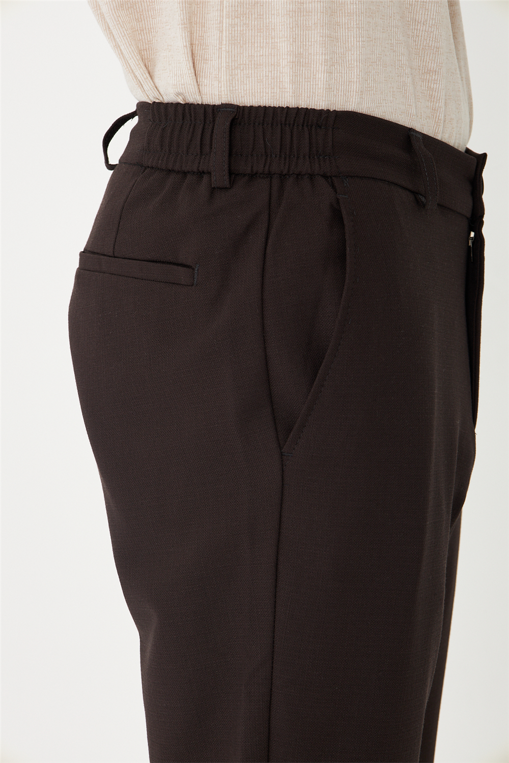 Kahverengi Modern Kesim Şık Form Smart Casual Pantolon