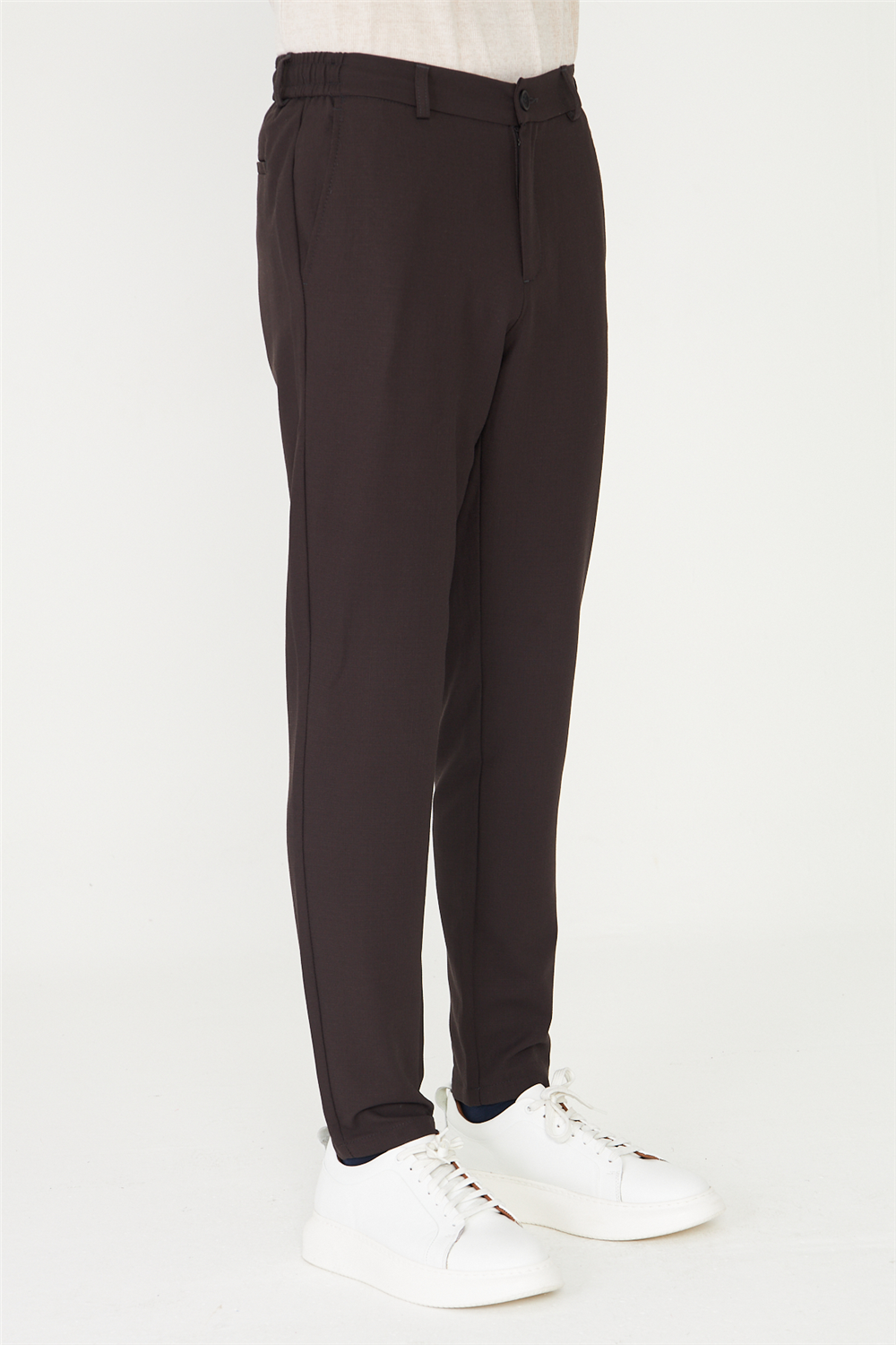 Kahverengi Modern Kesim Şık Form Smart Casual Pantolon