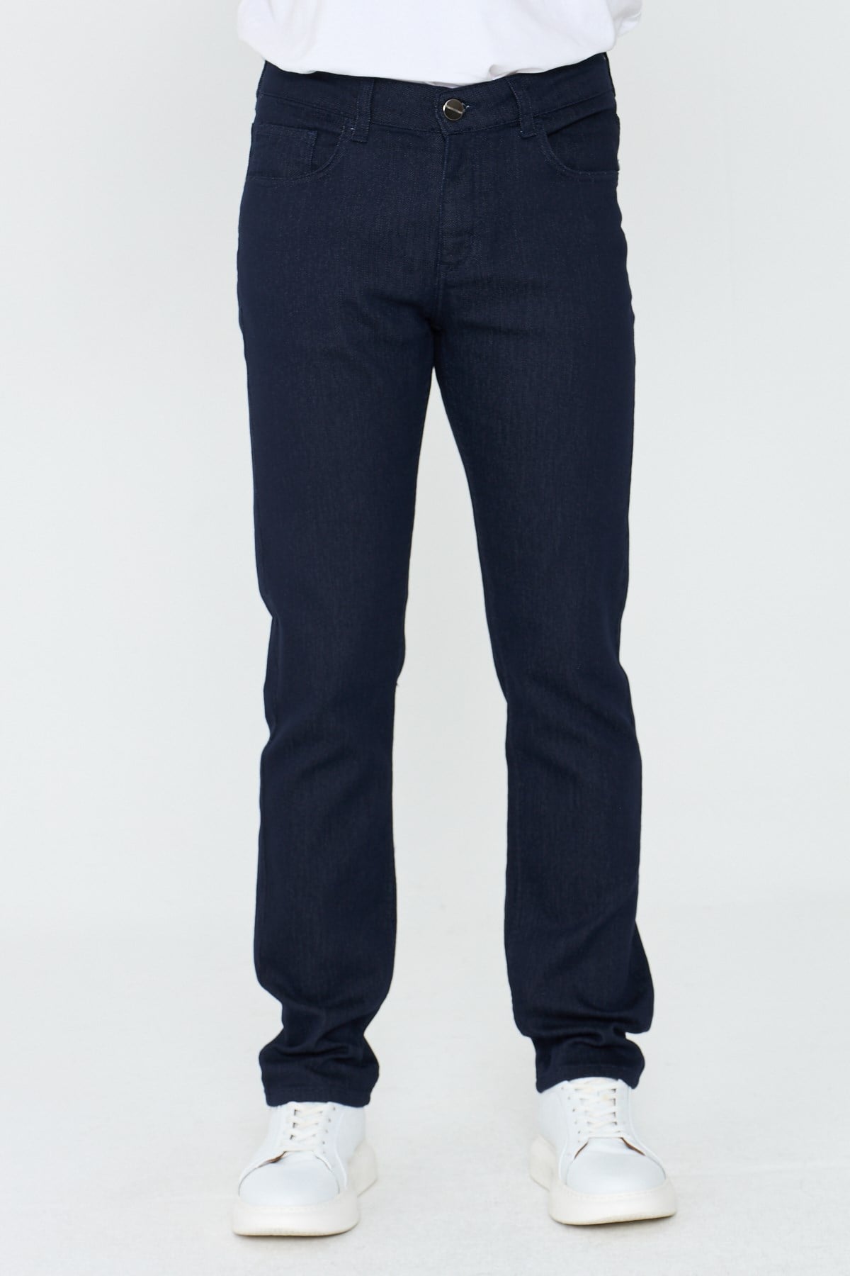 Lacivert Dynamic Fit Mikro Desenli Yazlık Kot Pantolon