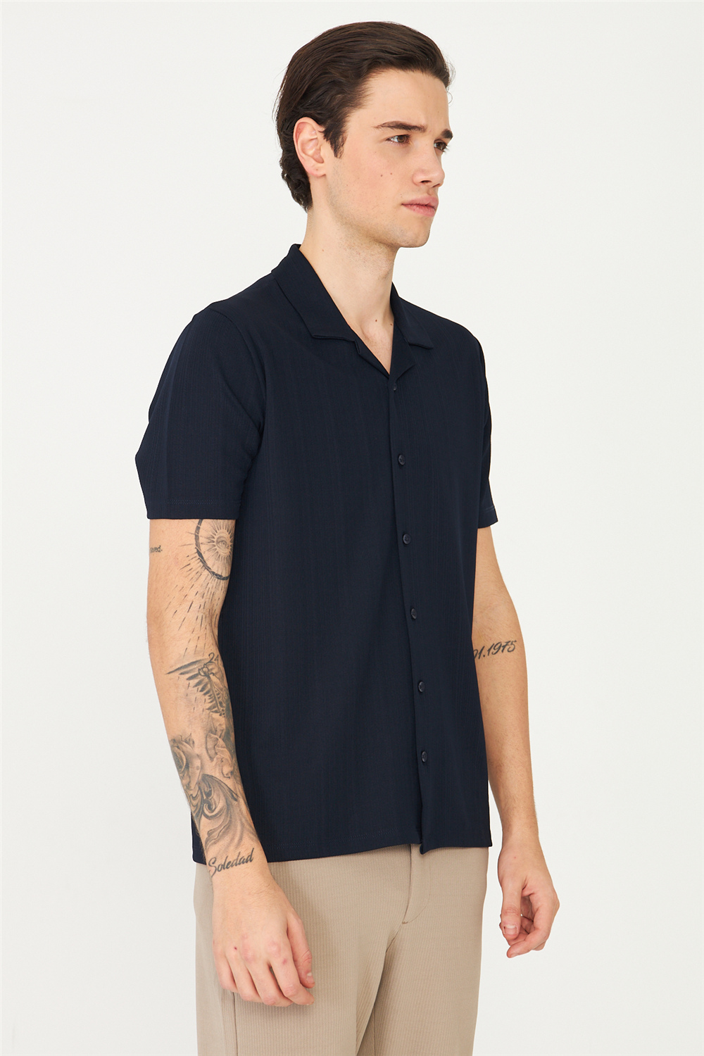 Lacivert Gömlek T-Shirt 