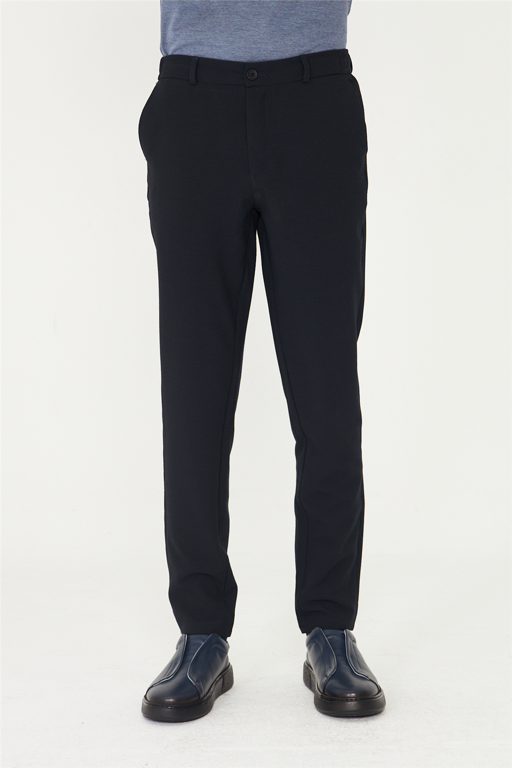 Lacivert Klasik Kesim Kumaş Pantolon Slim Fit