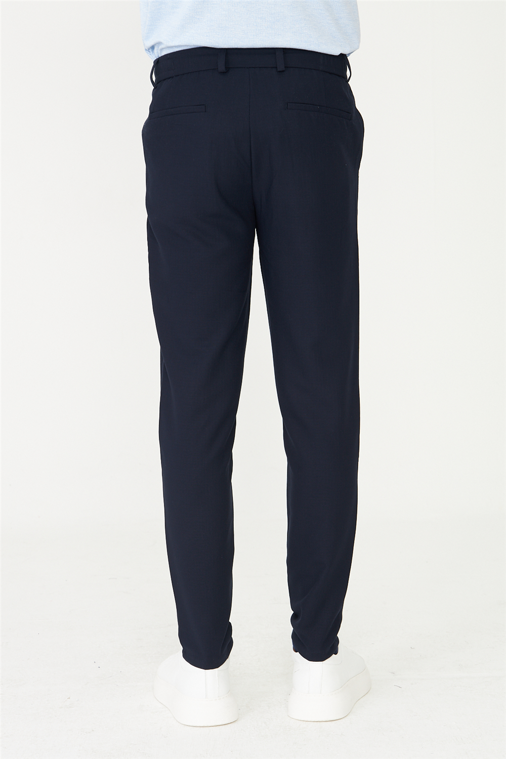 Lacivert Modern Kesim Bağcıklı Smart Casual Jogger Pantolon