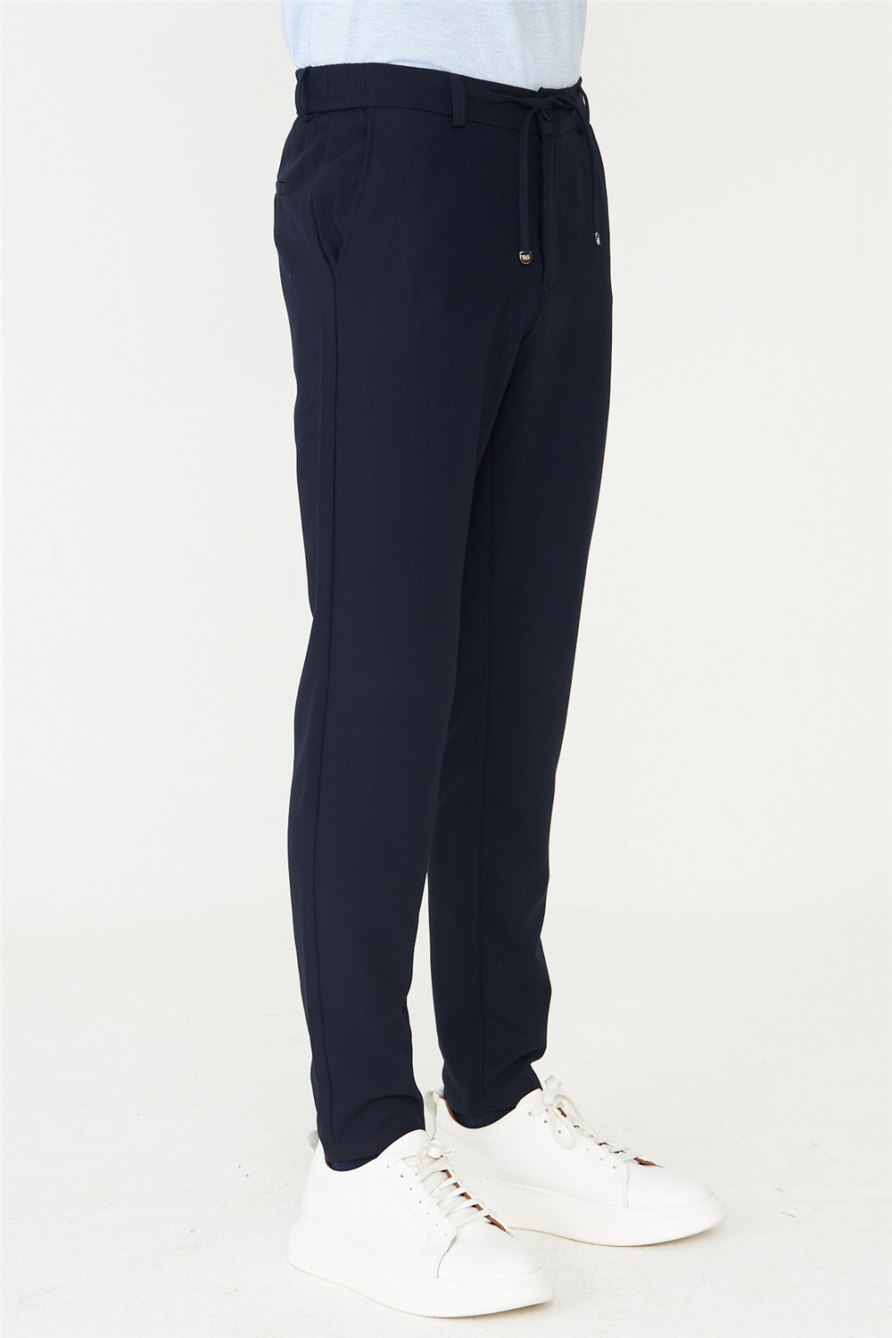 Lacivert Modern Kesim Bağcıklı Smart Casual Jogger Pantolon