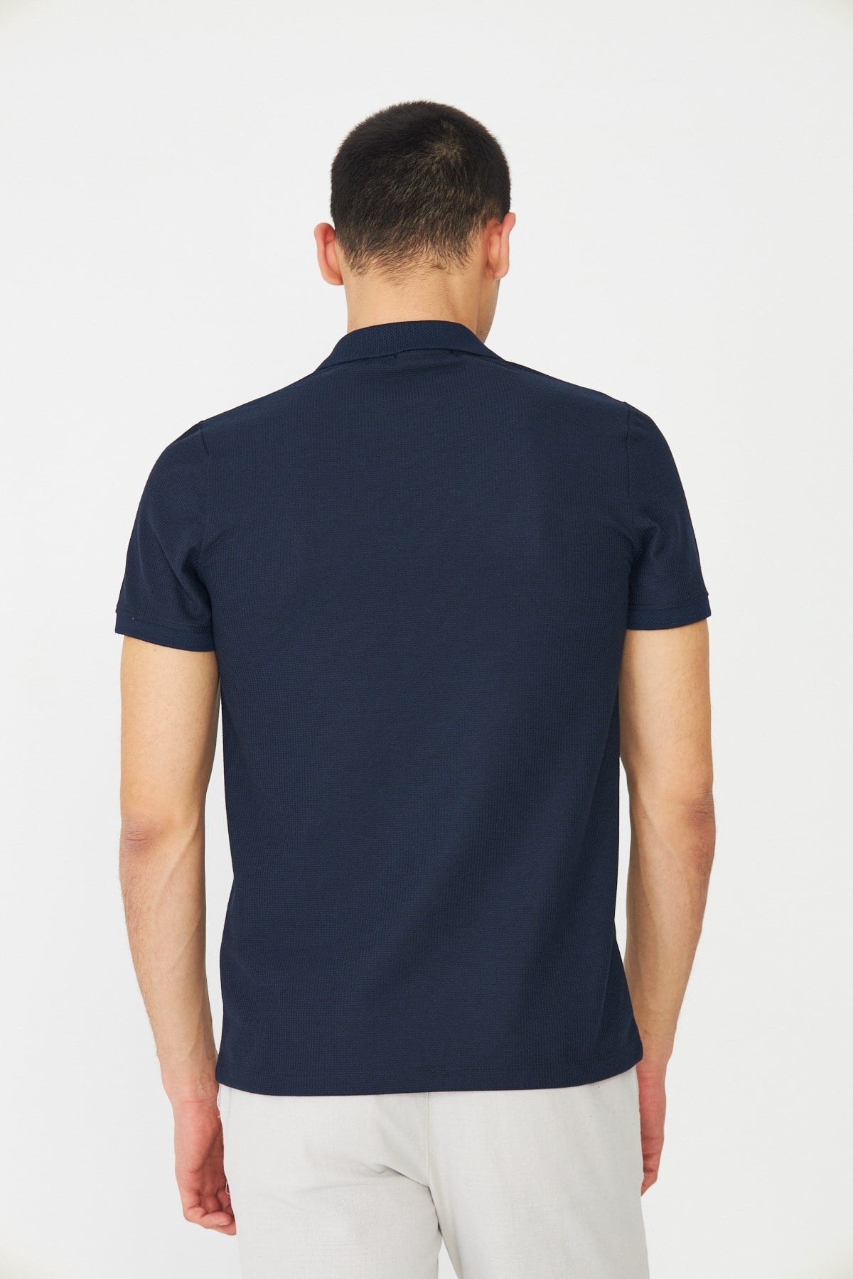 Lacivert Modern Kesim Polo Yaka Erkek T-Shirt