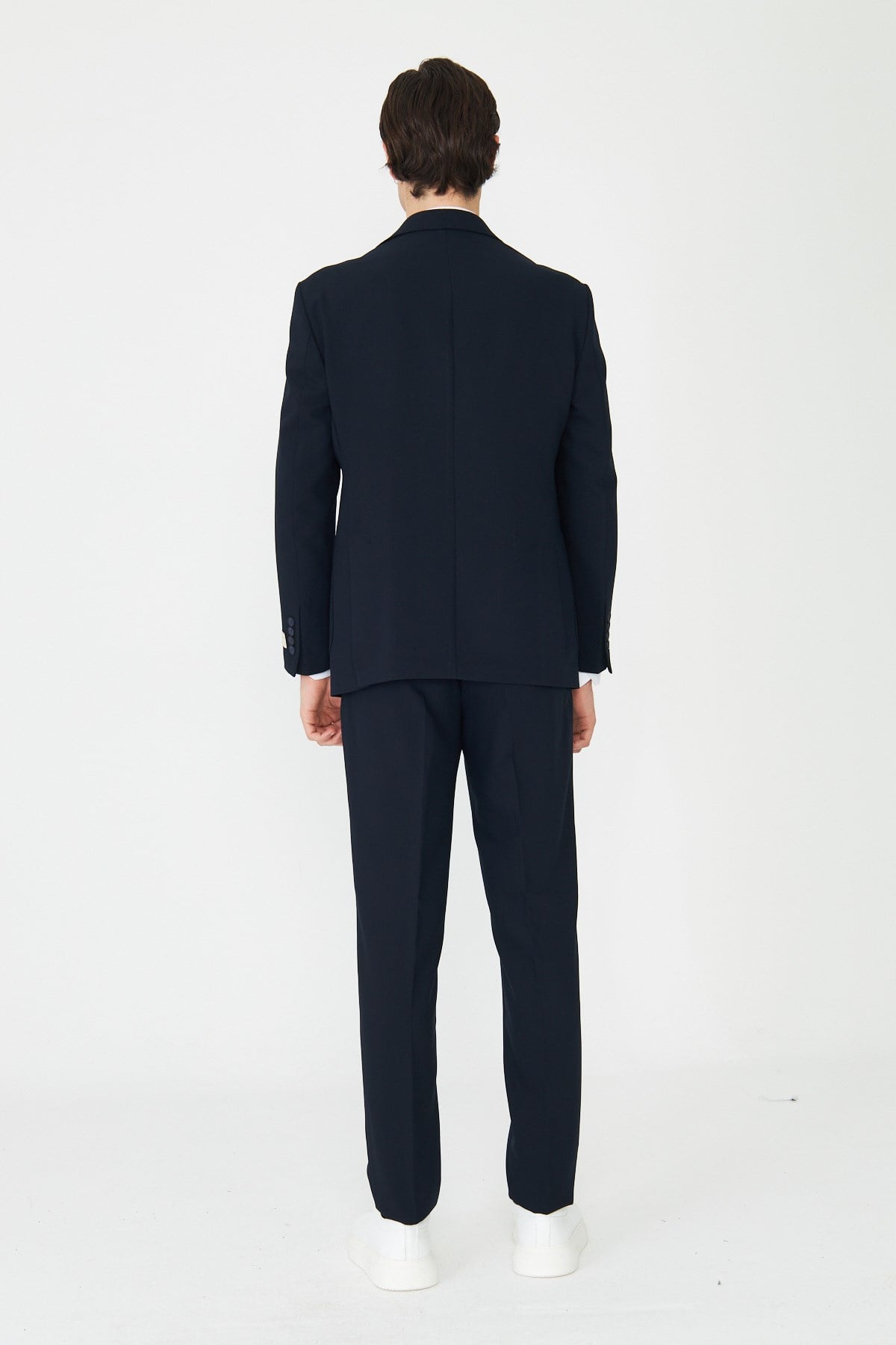 Lacivert Modern Slim Fit Düz Kumaş Klasik Kesim Takım Elbise