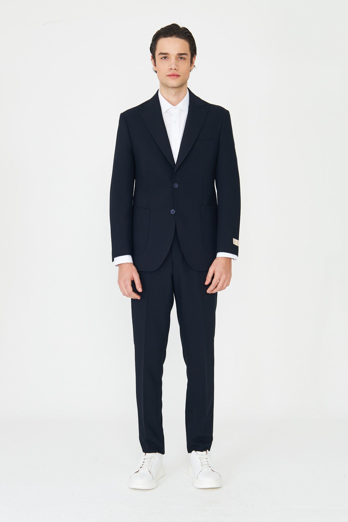 Lacivert Modern Slim Fit Düz Kumaş Klasik Kesim Takım Elbise