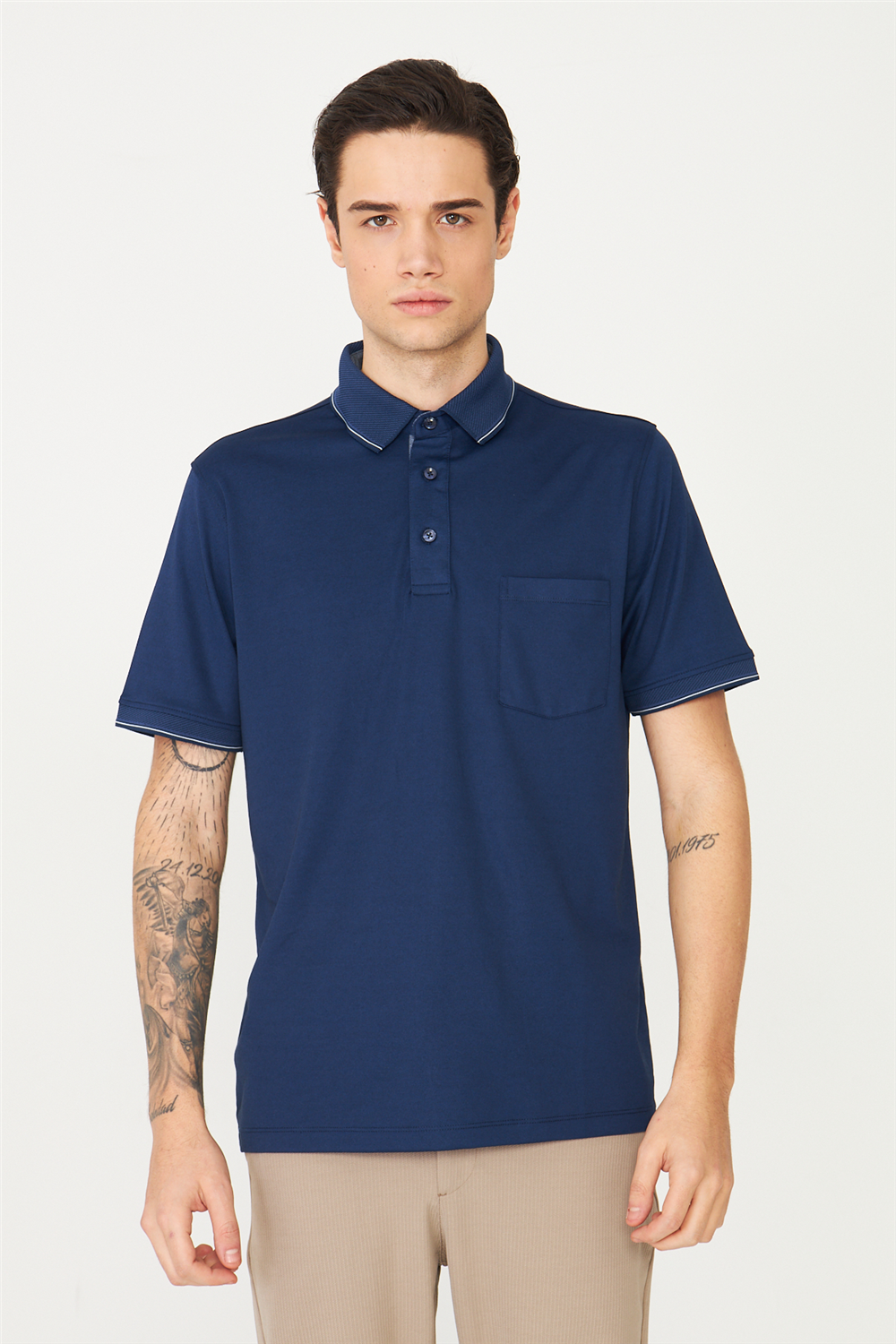Lacivert Polo Yaka T-Shirt 