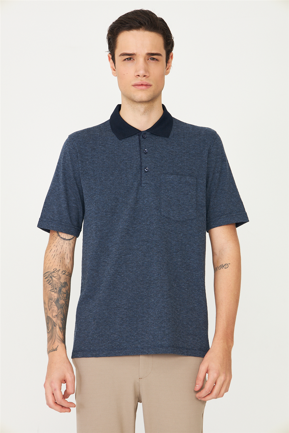 Lacivert Polo Yaka T-Shirt 
