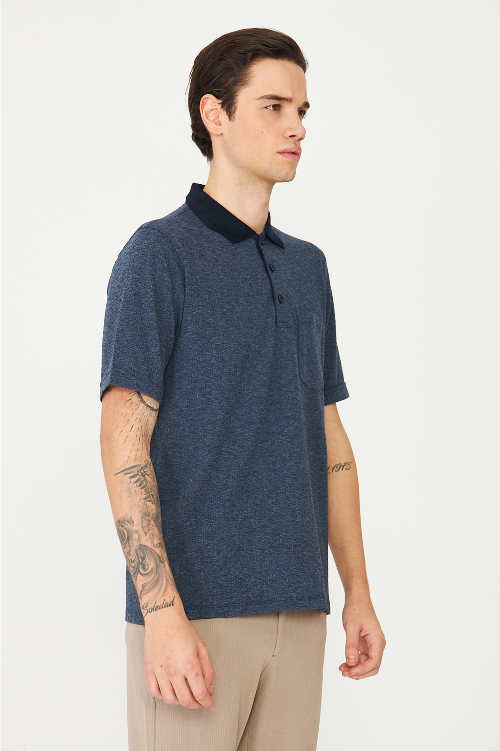 Lacivert Polo Yaka T-Shirt 