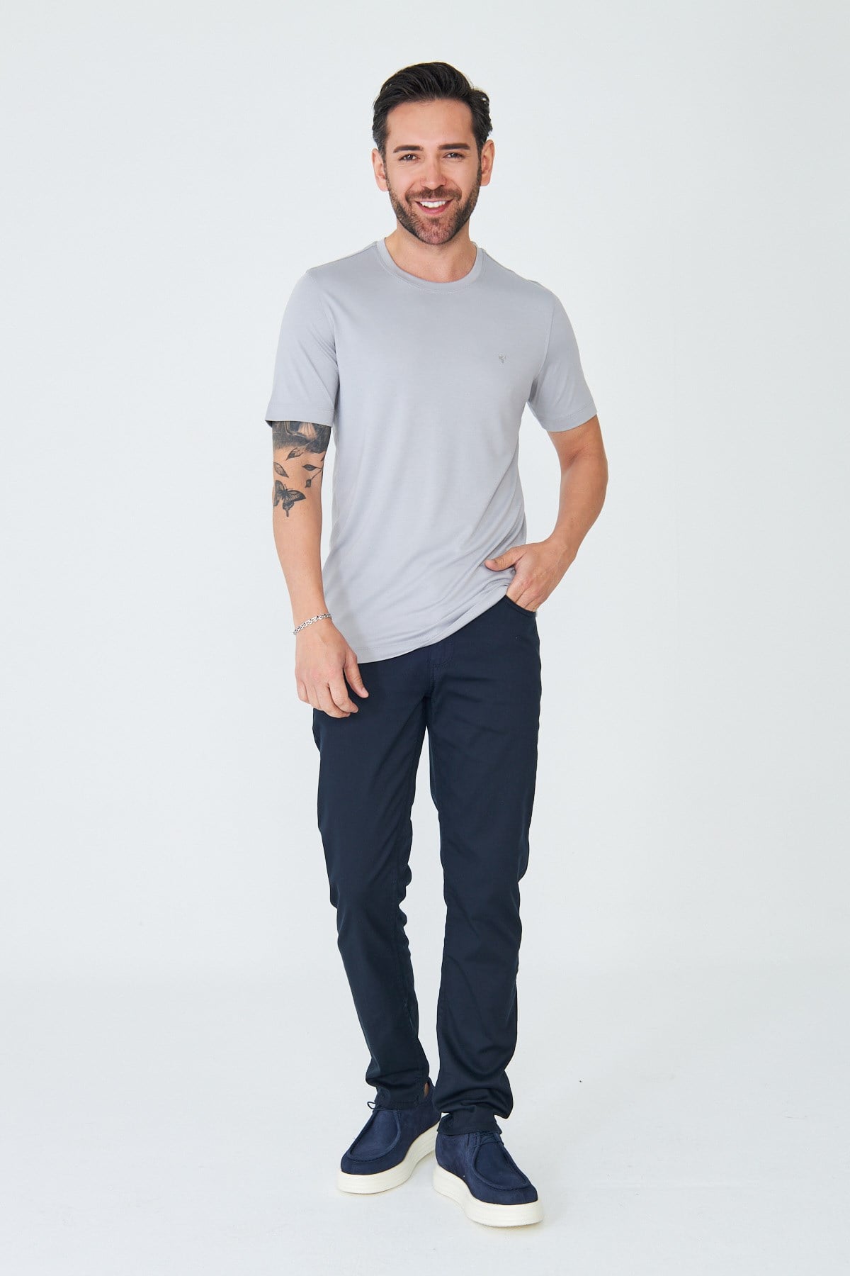 Lacivert Tencel Kumaş Yazlık Chino Erkek Pantolon