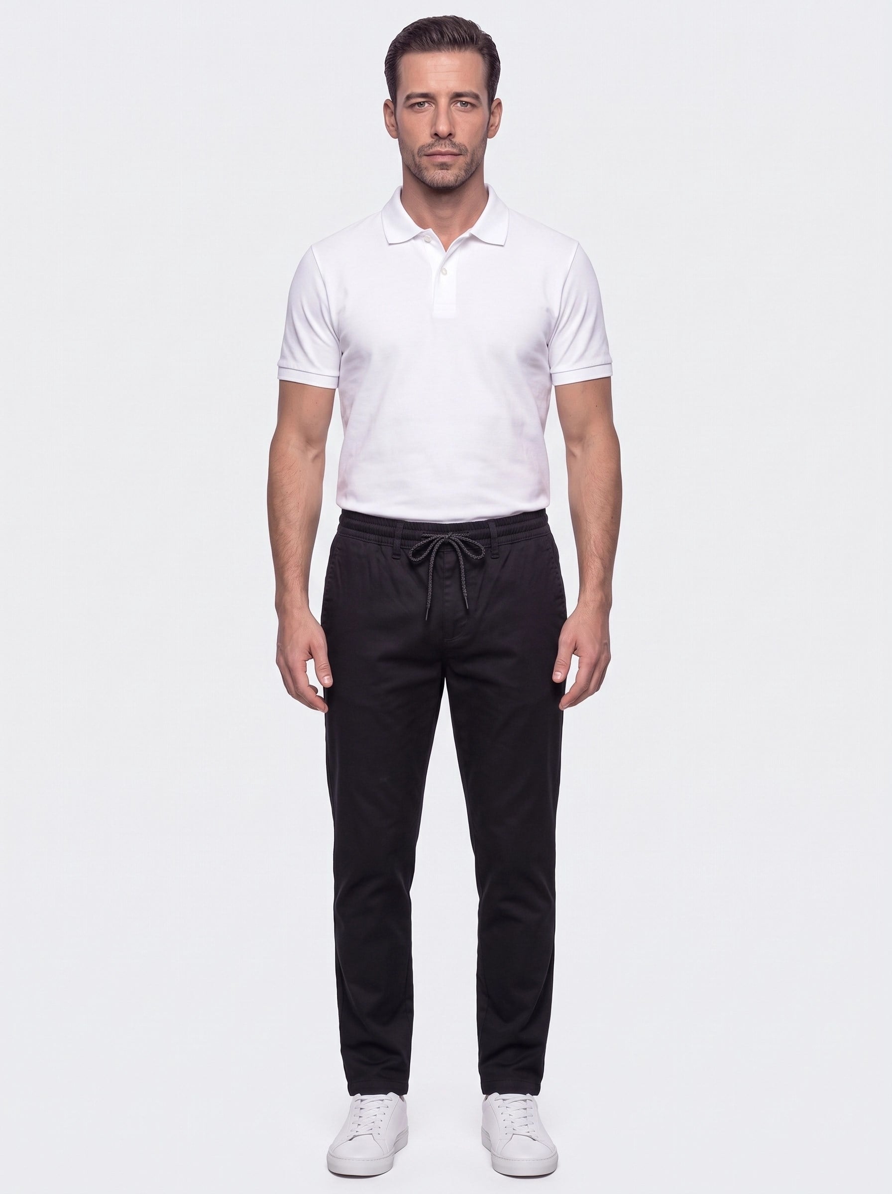 Siyah Belden Bağlamalı Dynamic Fit Erkek Jogger Pantolon