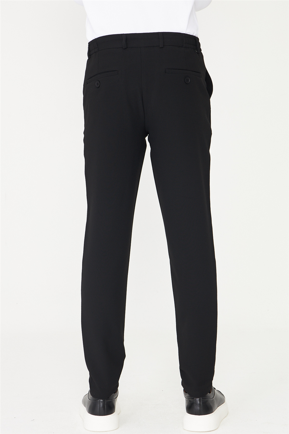 Siyah Klasik Kesim Kumaş Pantolon Slim Fit