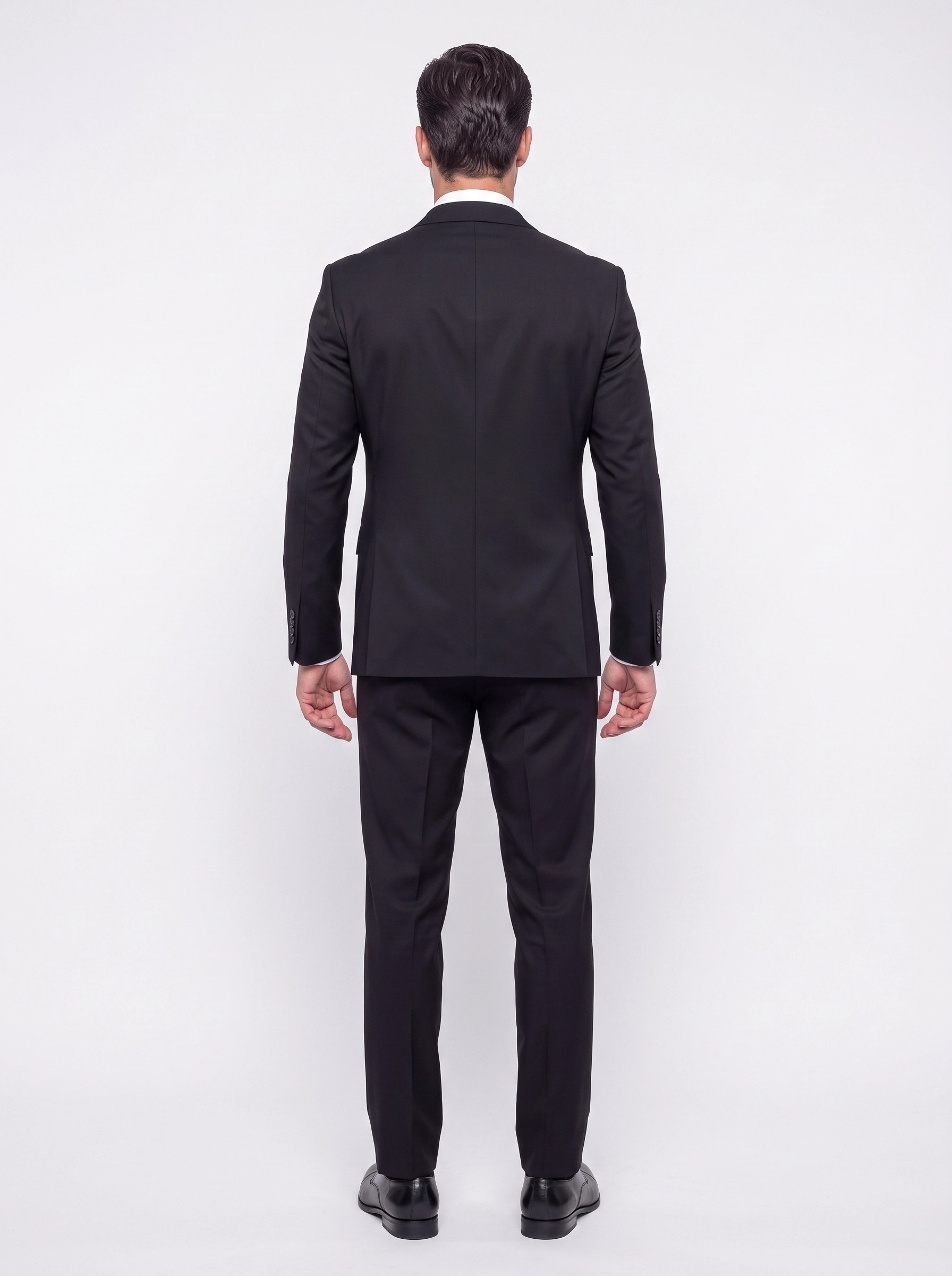 Siyah Mono Yaka 4 Drop Regular Fit Günlük Takım Elbise