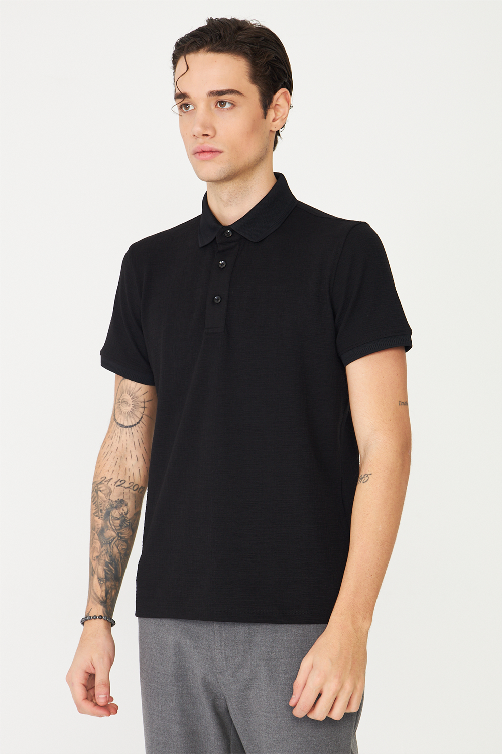 Siyah Polo Yaka T-Shirt 