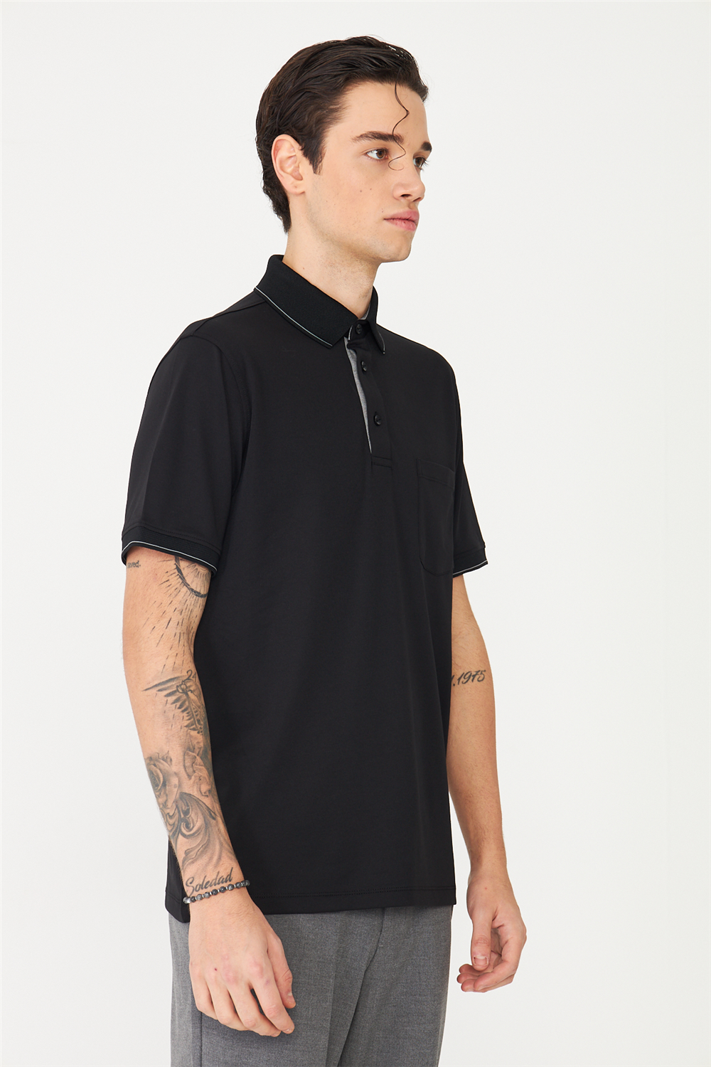 Siyah Polo Yaka T-Shirt 