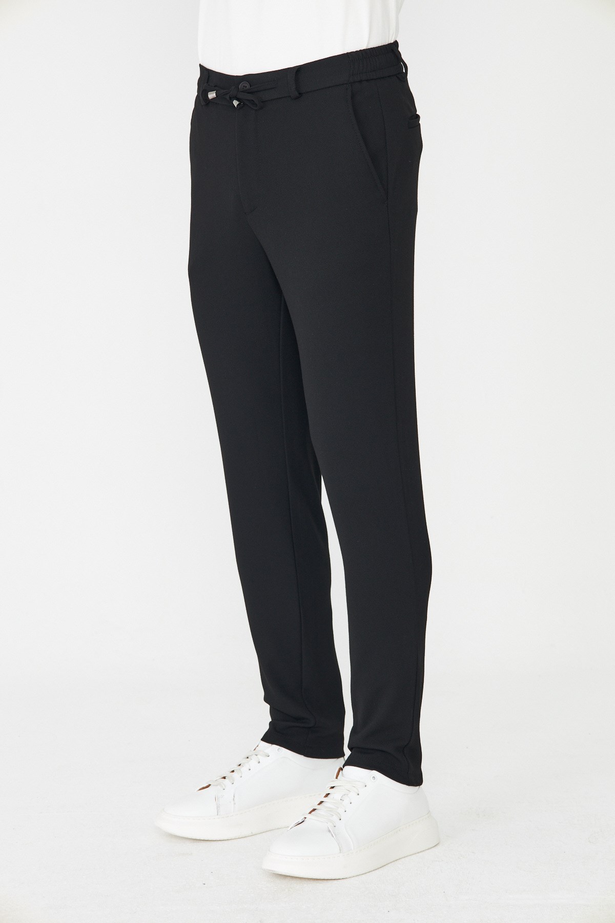 Siyah Smart Casual Modern Kesim Erkek Jogger Pantolon