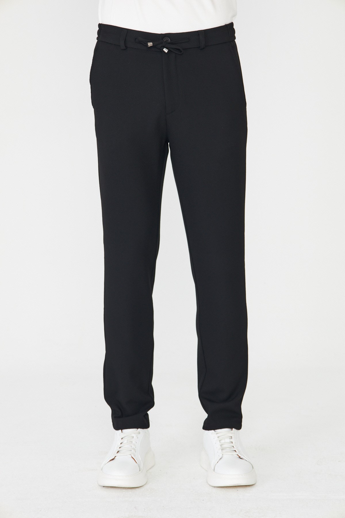 Siyah Smart Casual Modern Kesim Erkek Jogger Pantolon