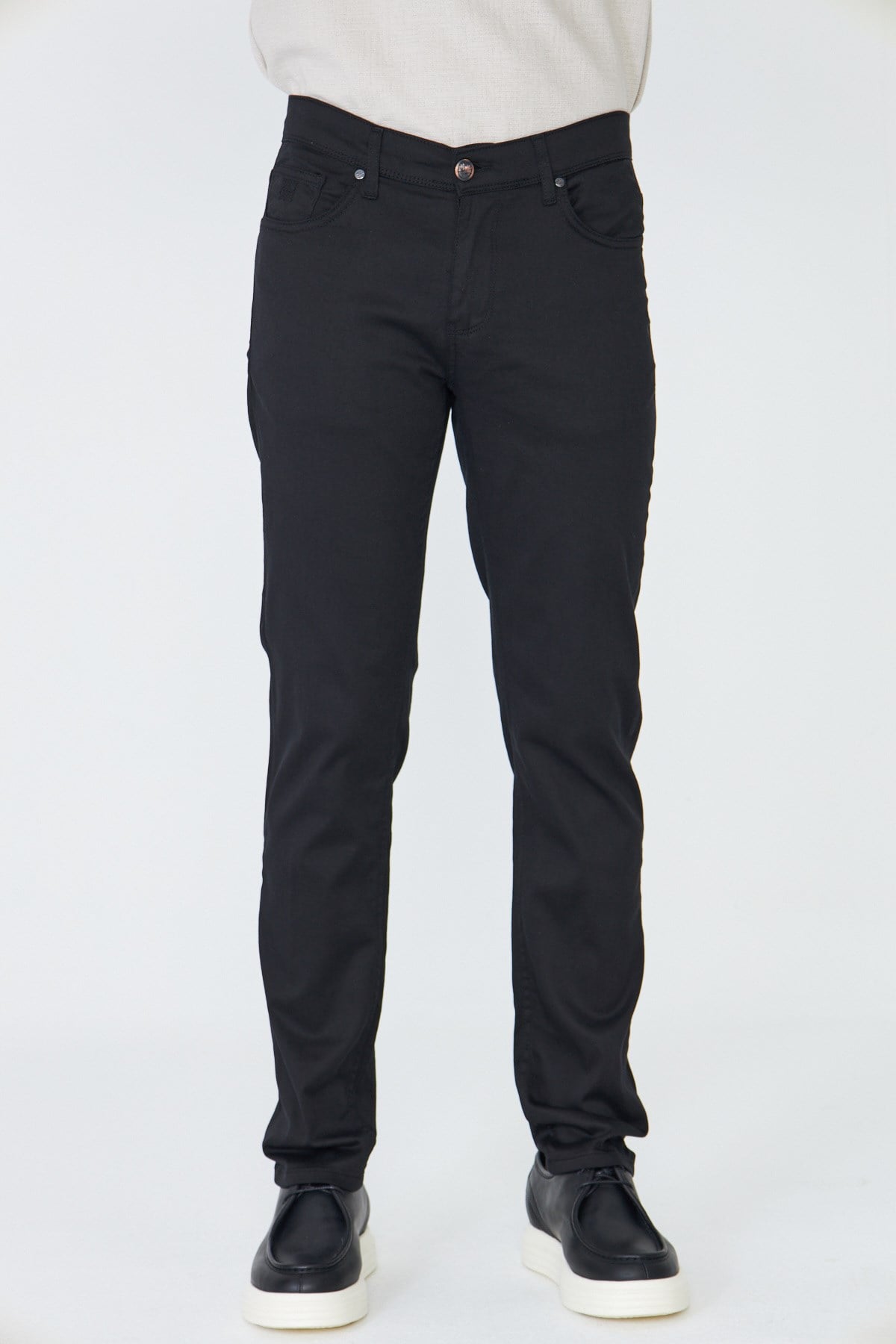 Siyah Tencel Kumaş Erkek Yazlık Chino Pantolon
