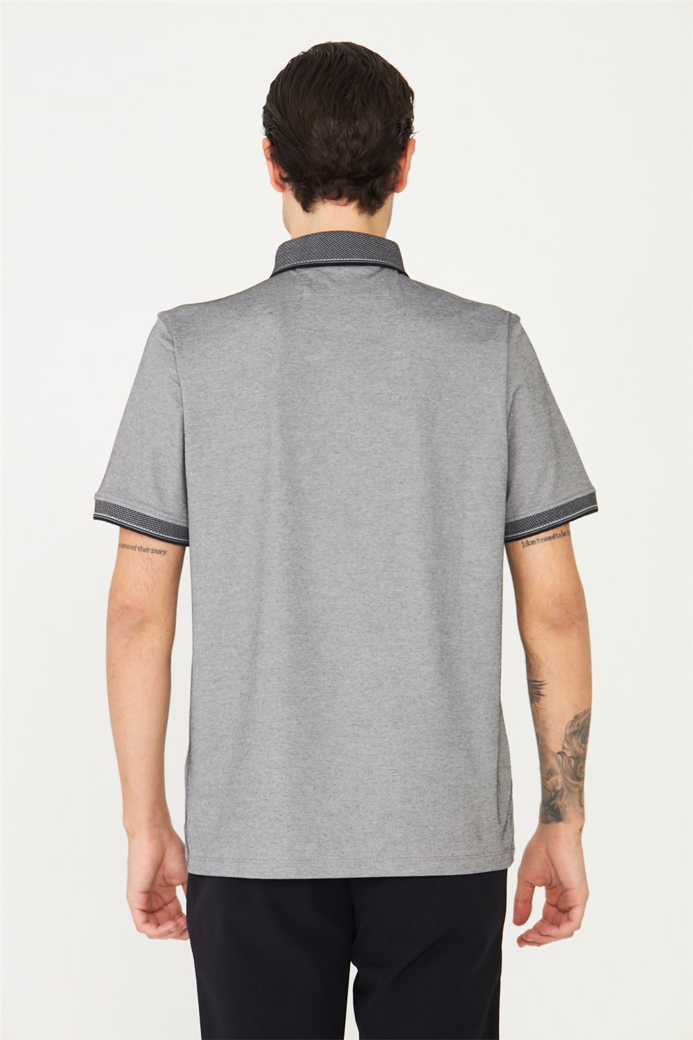 Siyah/Beyaz Polo Yaka T-Shirt 