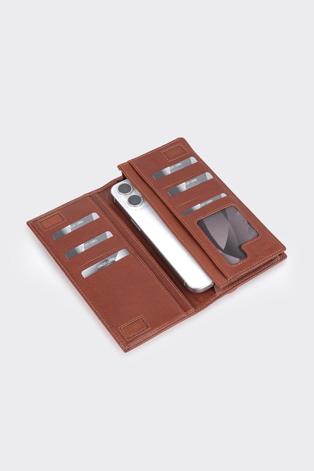 Taba Hakiki Deri El Bantlı Dikey Cüzdan