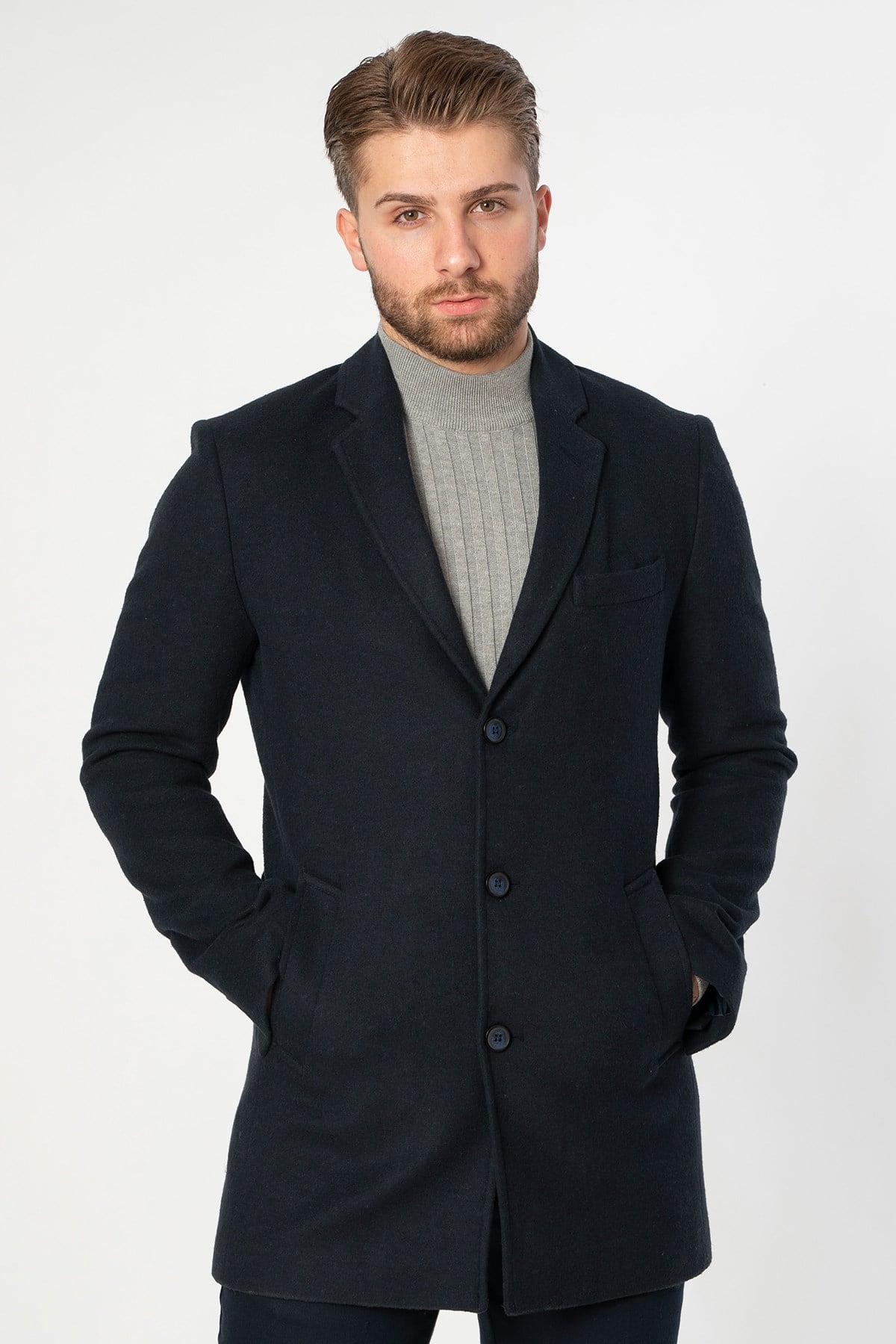 White Stone Abrantes Slim Fit 1754 Pamuklu Palto Laci
