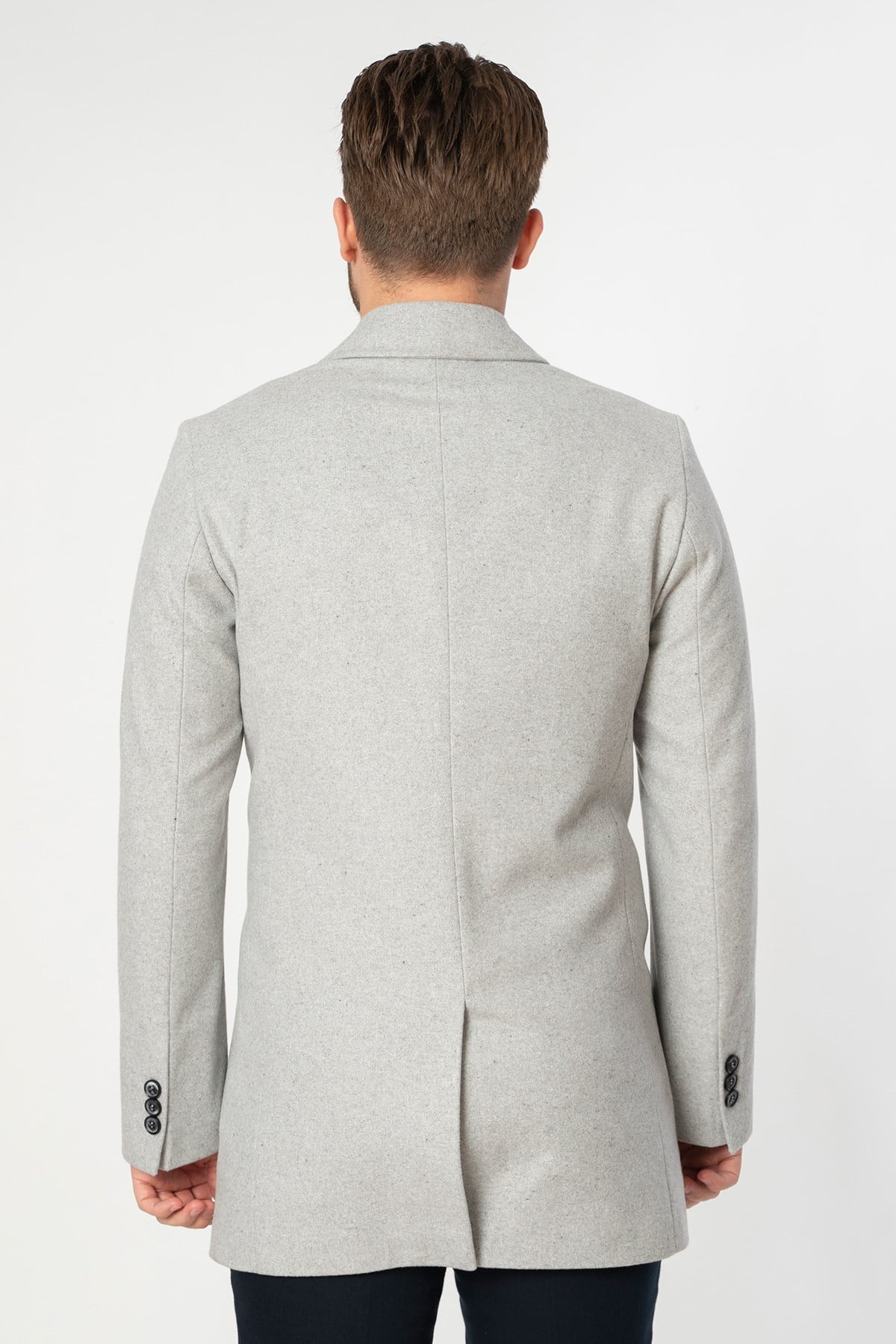 White Stone Abrantes Slim Fit 1754 Pamuklu Palto Gri