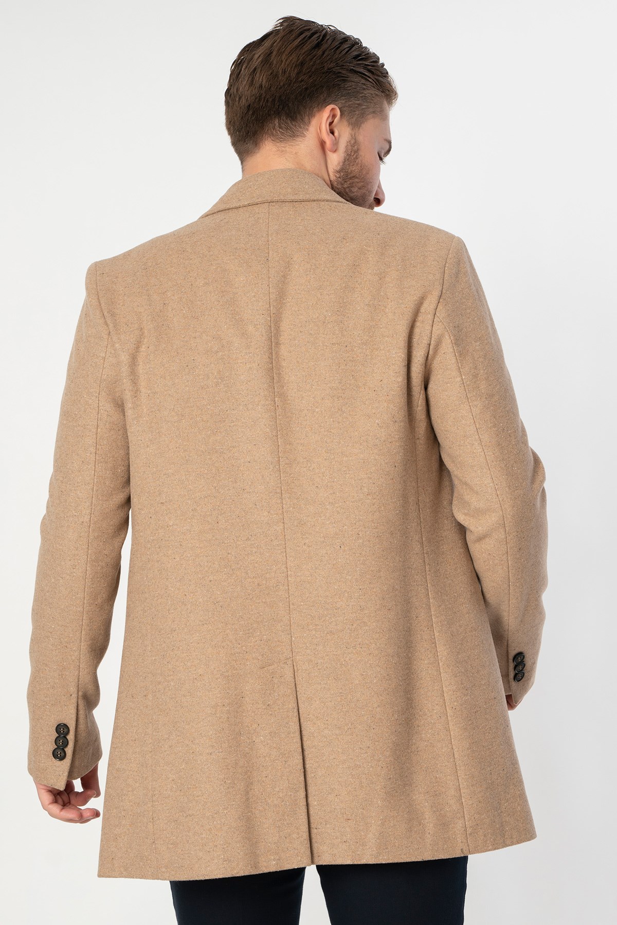White Stone Abrantes Slim Fit 1754 Pamuklu Palto Bej 