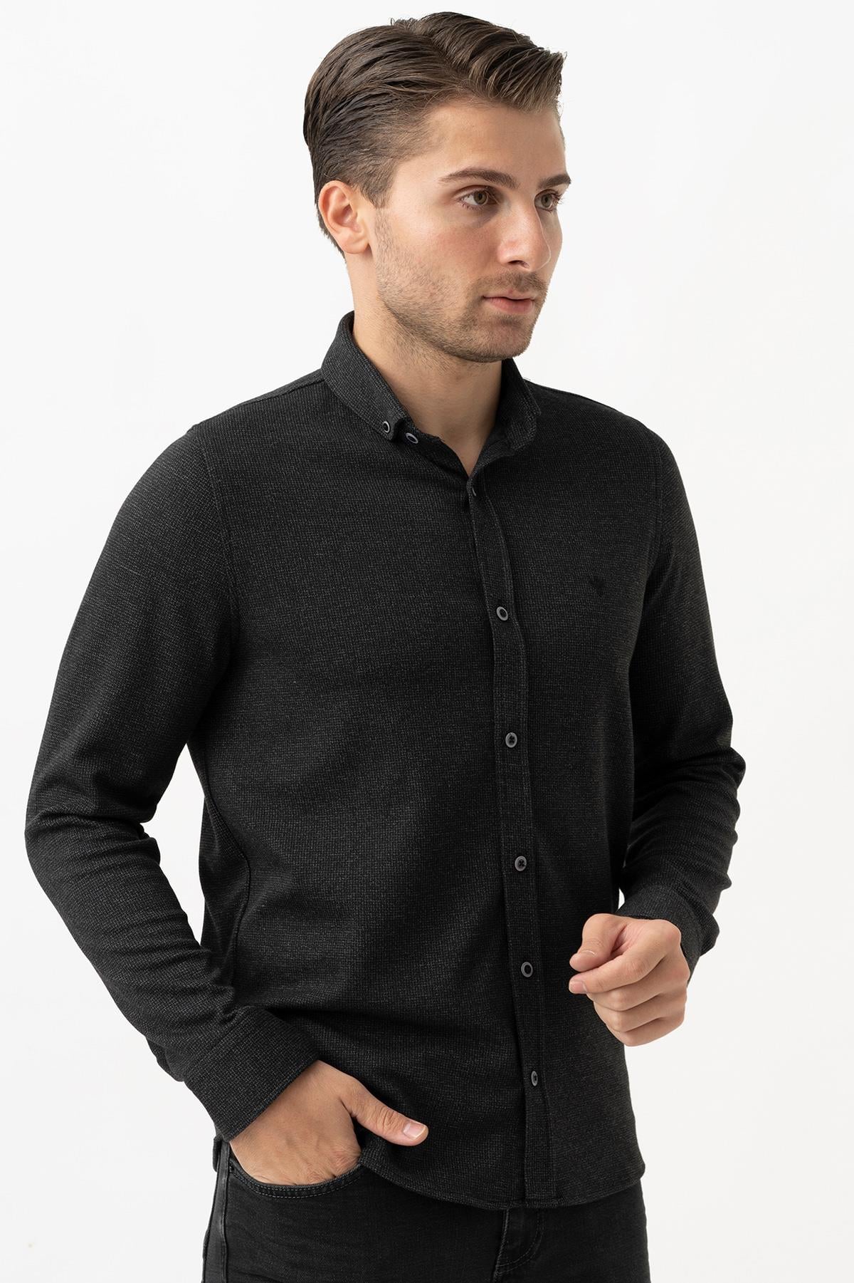 White Stone Varese G3010 Slim Fit Gömlek Siyah