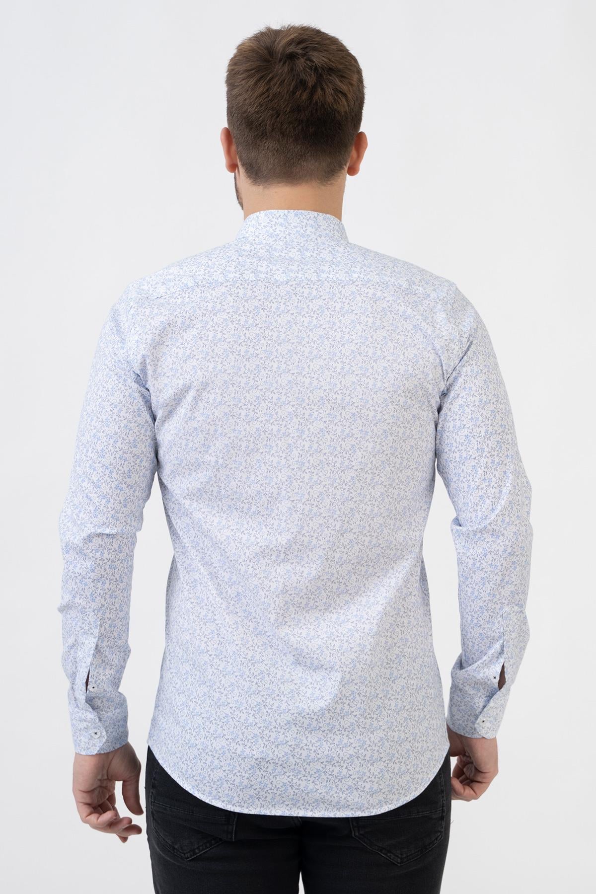 White Stone Oviedo G2308 Regular Fit Pamuklu Likralı Gömlek Desenli